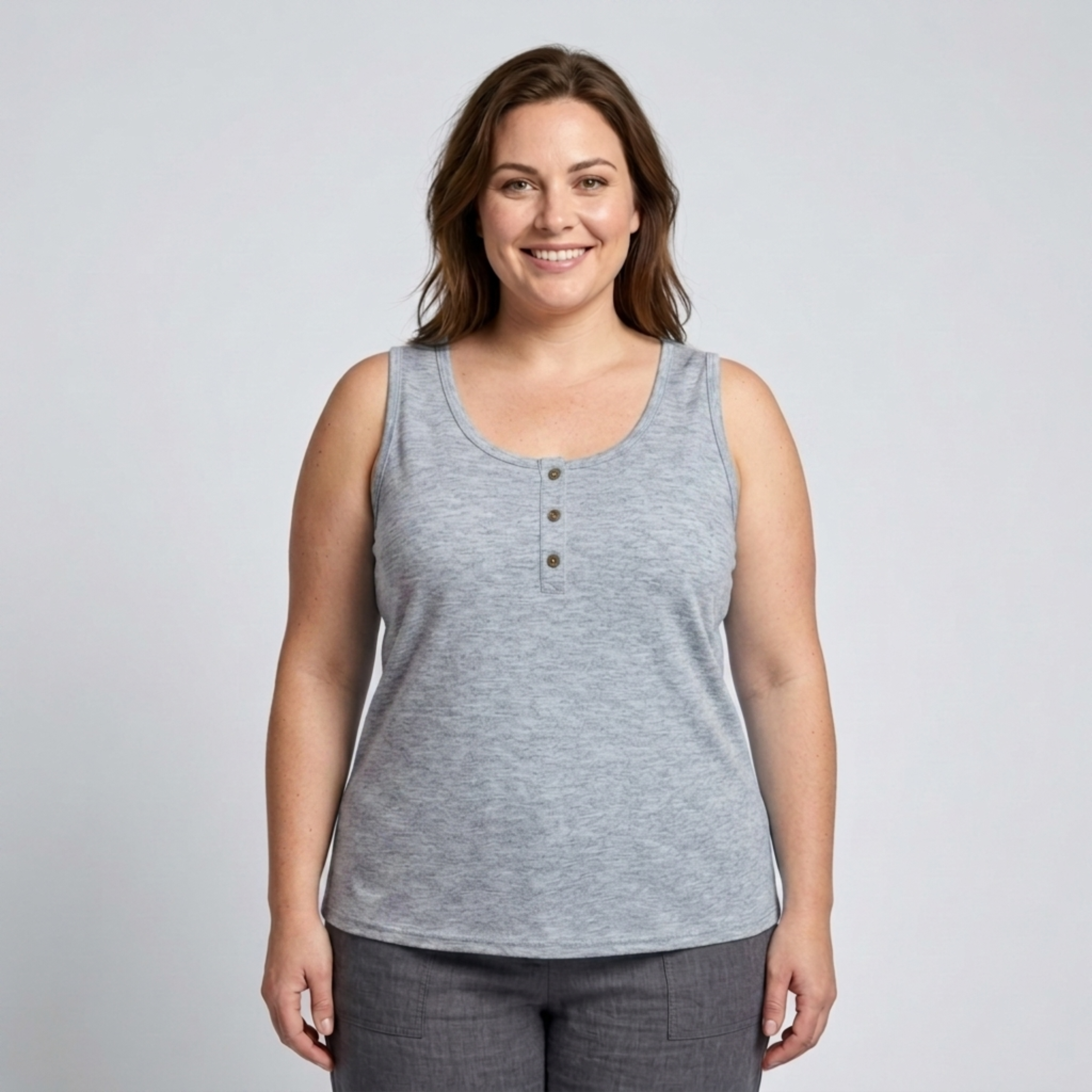 Plus size round neck tank top for women