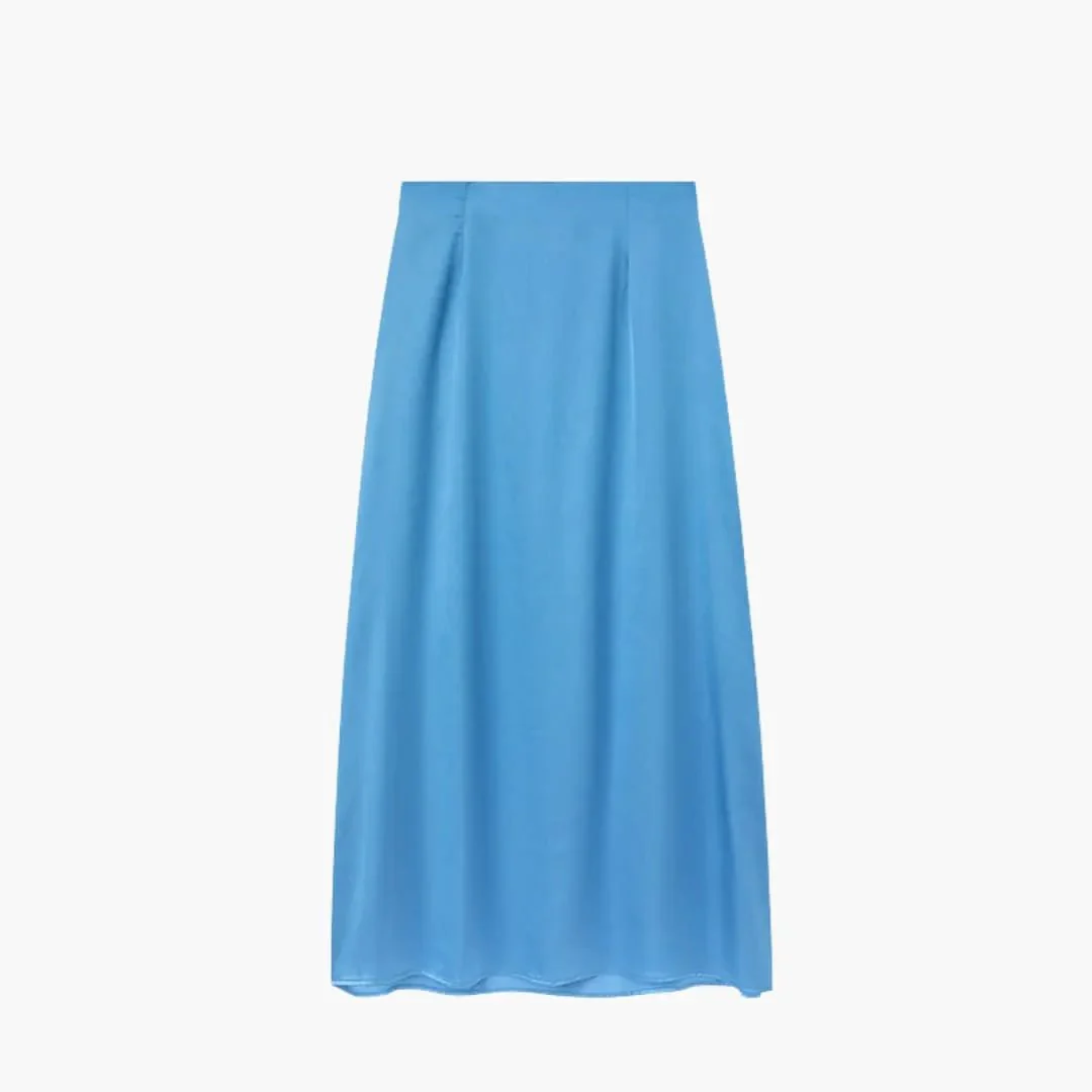 Long satin maxi skirt — high waist straight cut — evening wear