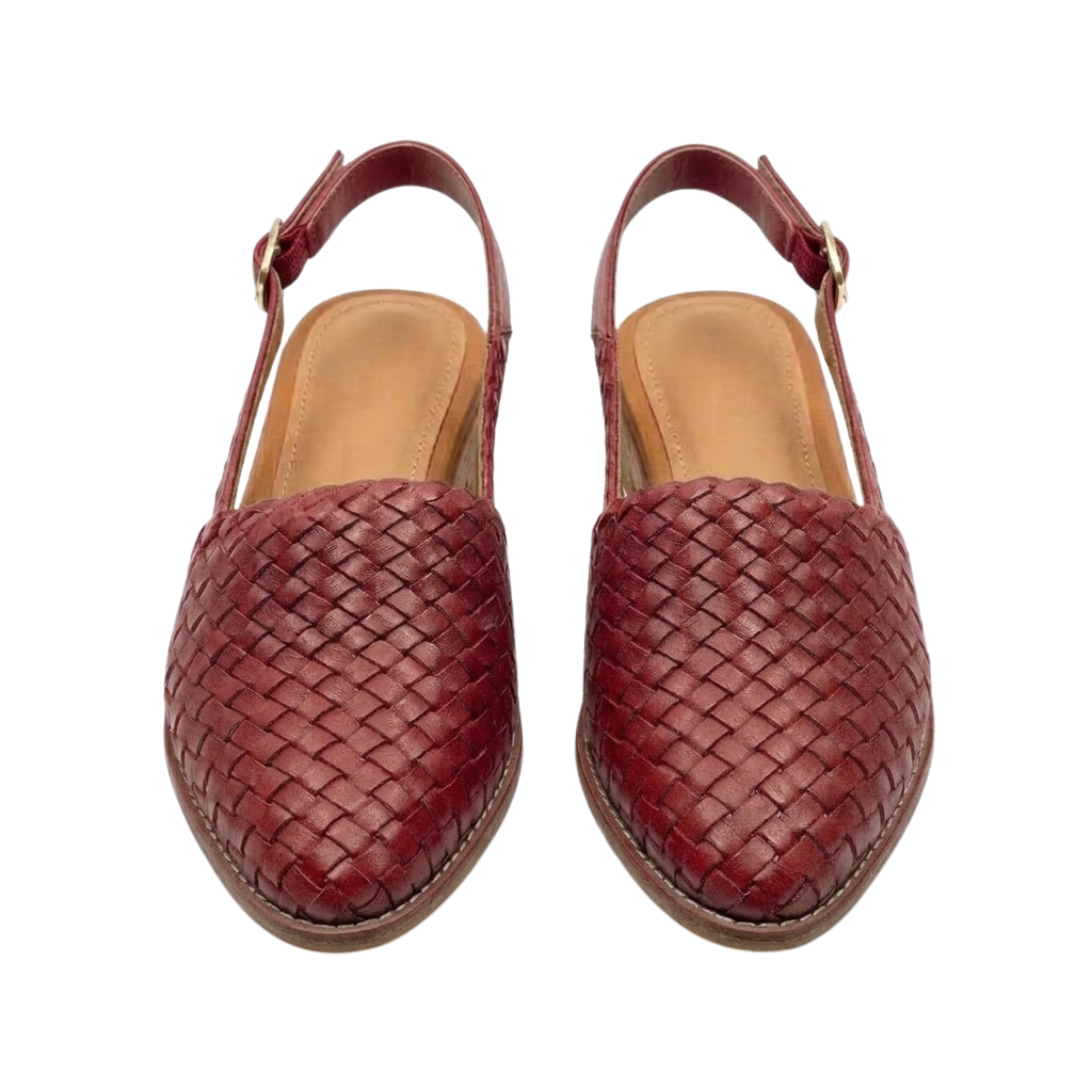 Pointed Toe Woven Slingbacks with Back Strap for Women