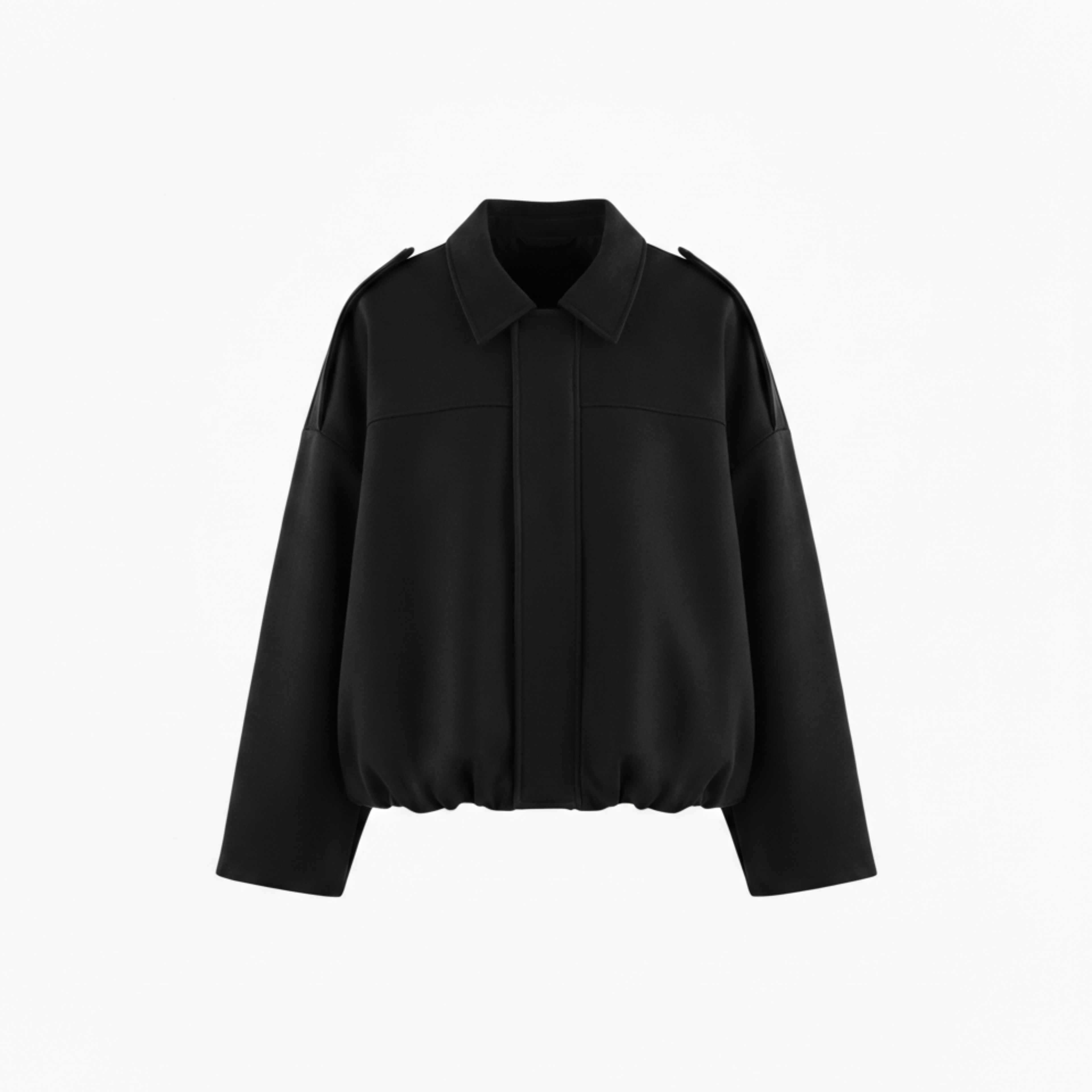 Polyester Bomber Jacket with Lapel Collar and Zipper Closure for Women