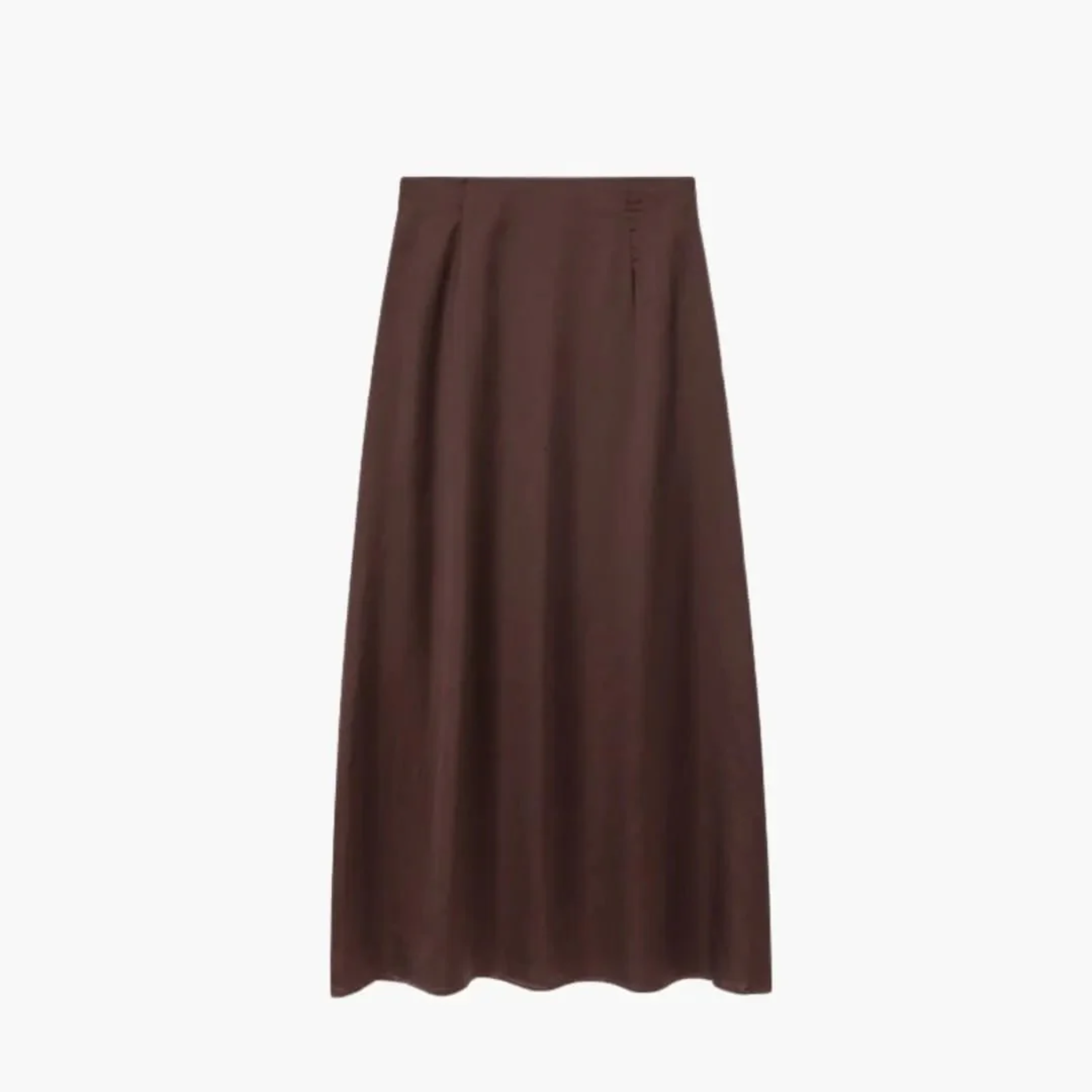 Long satin maxi skirt — high waist straight cut — evening wear