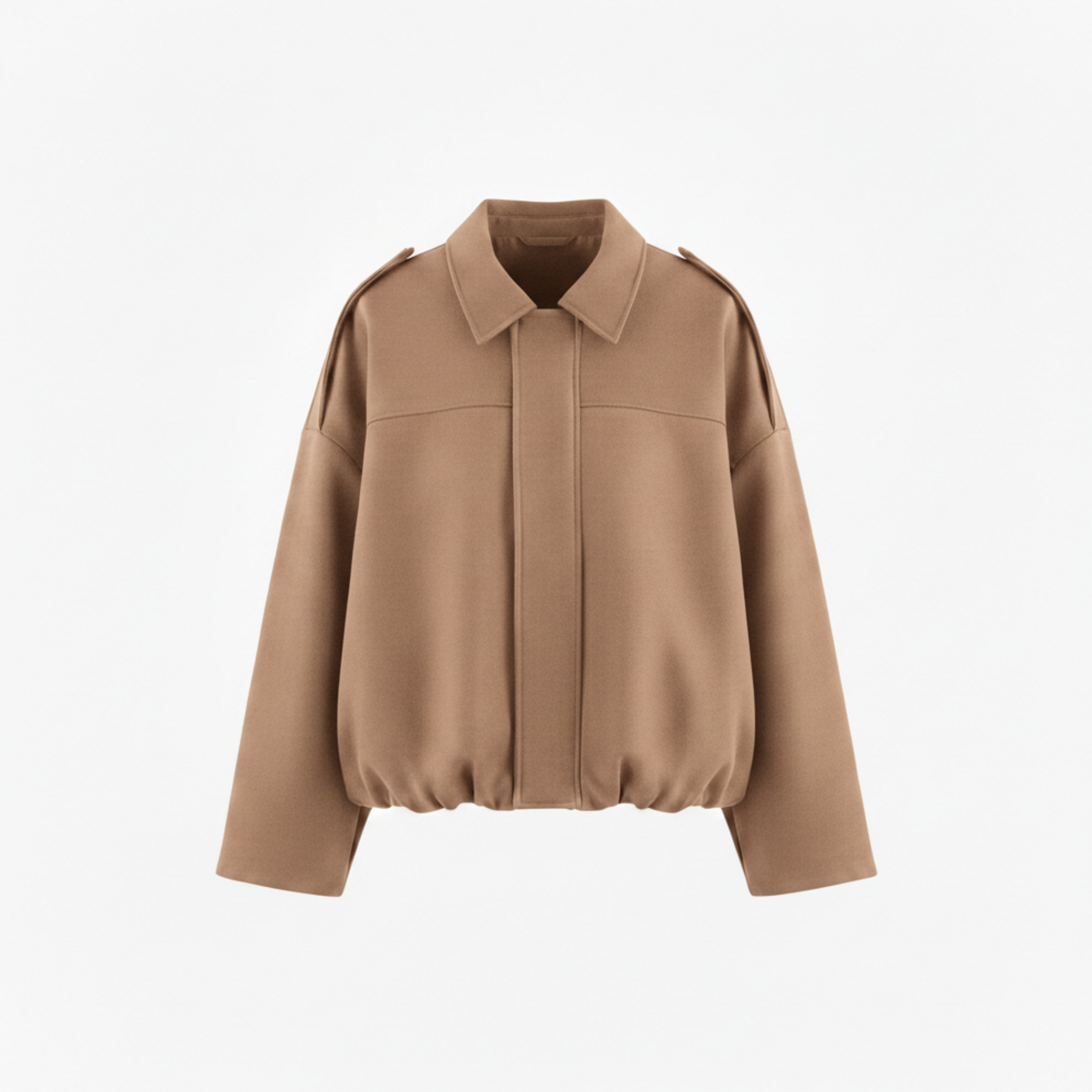Polyester Bomber Jacket with Lapel Collar and Zipper Closure for Women