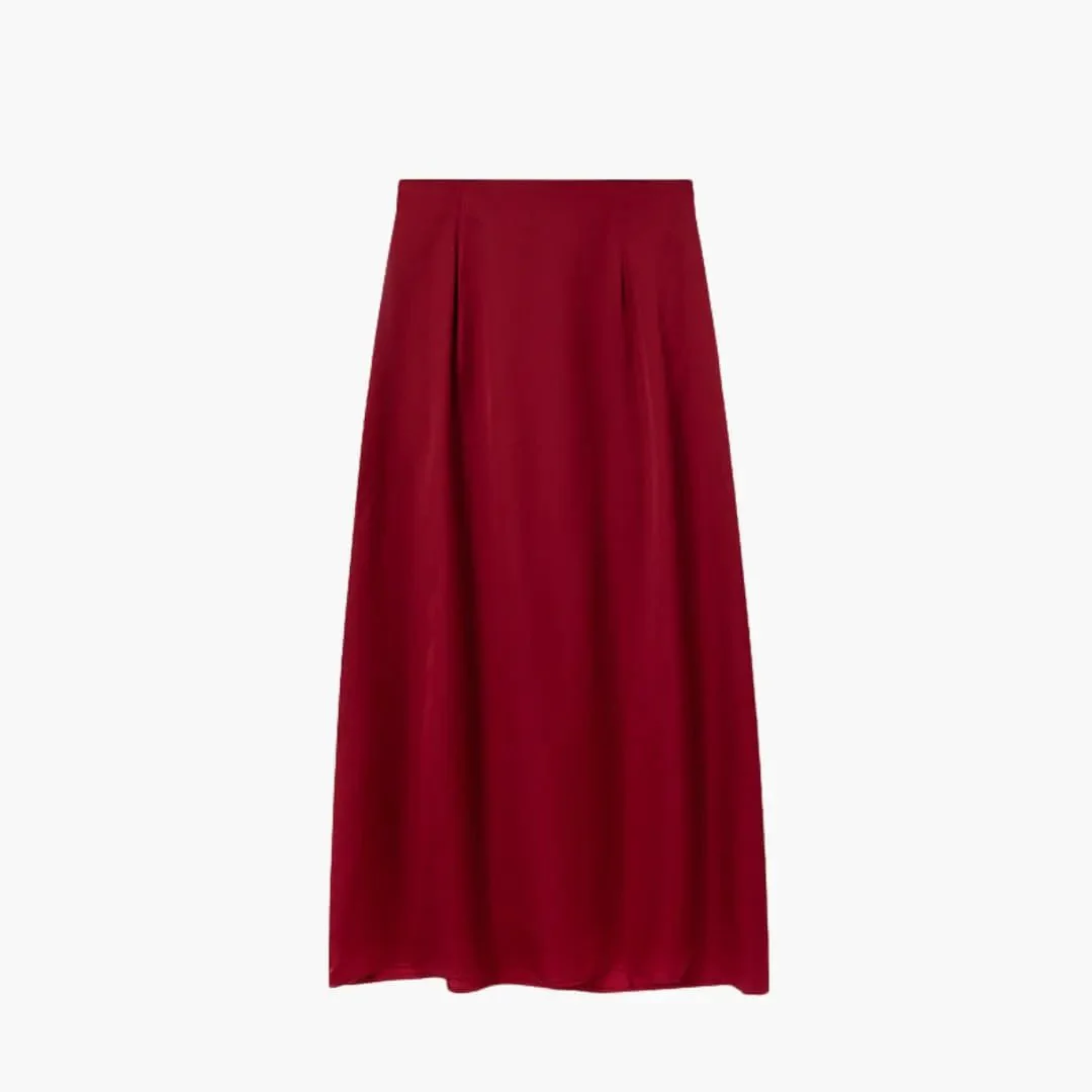 Long satin maxi skirt — high waist straight cut — evening wear