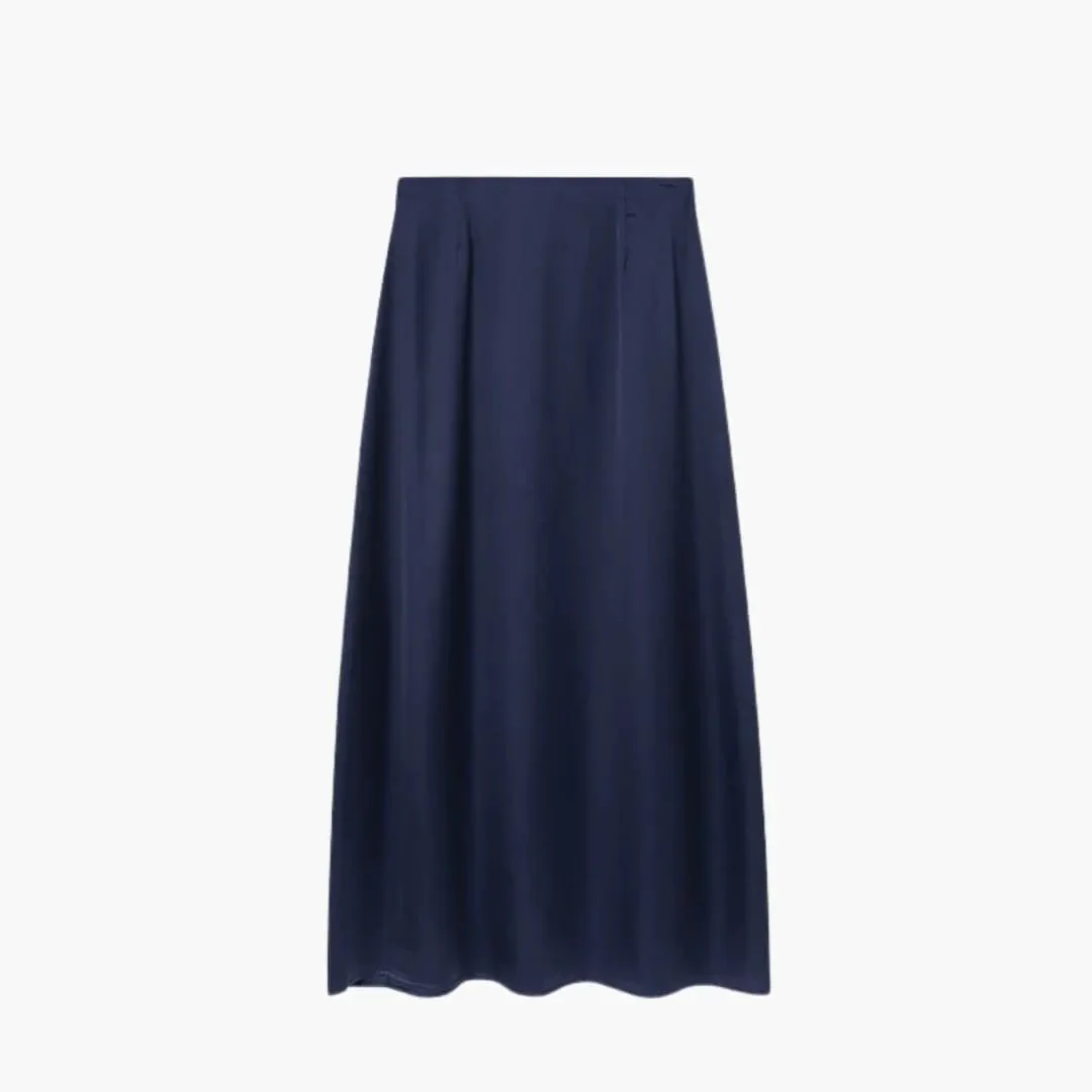 Long satin maxi skirt — high waist straight cut — evening wear