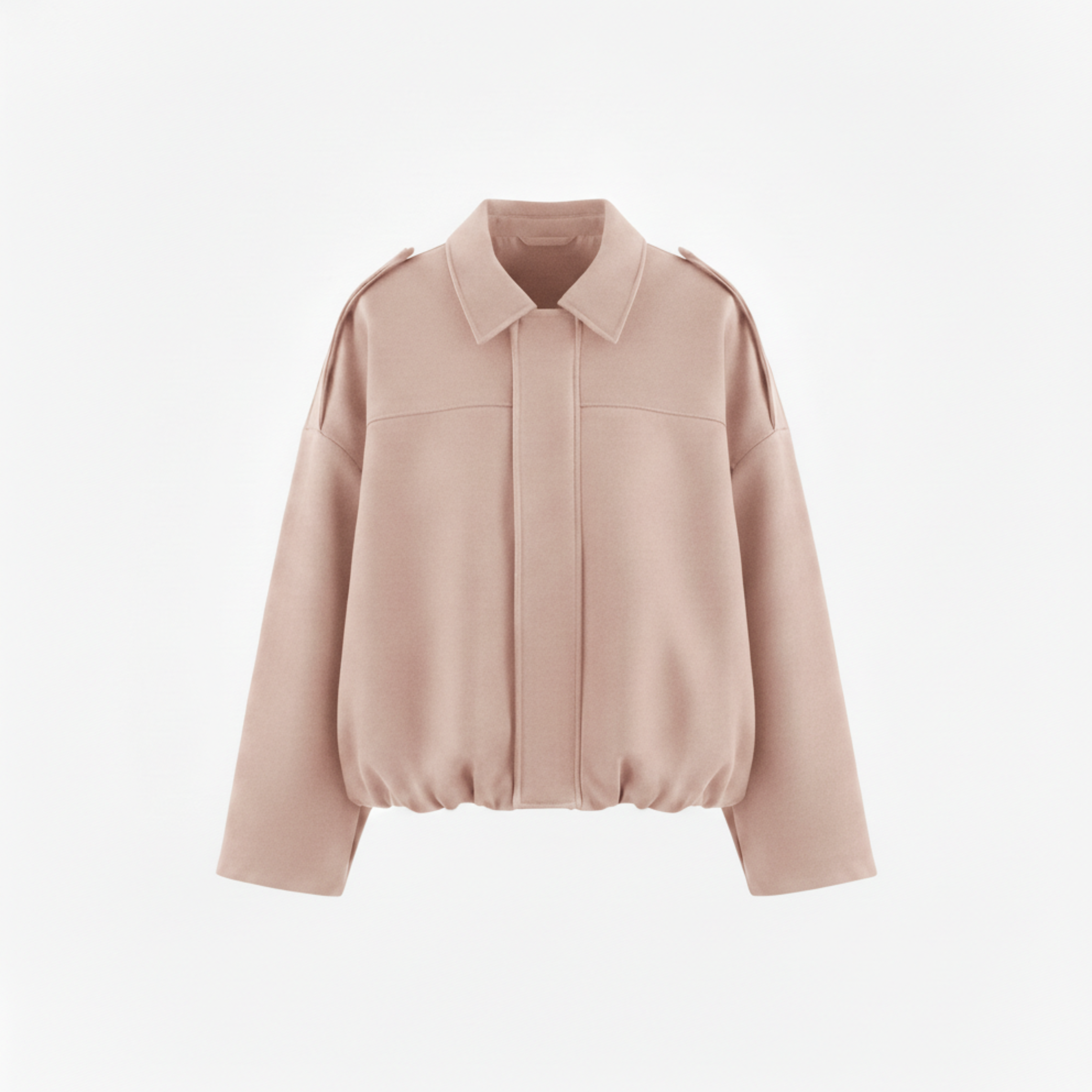 Polyester Bomber Jacket with Lapel Collar and Zipper Closure for Women