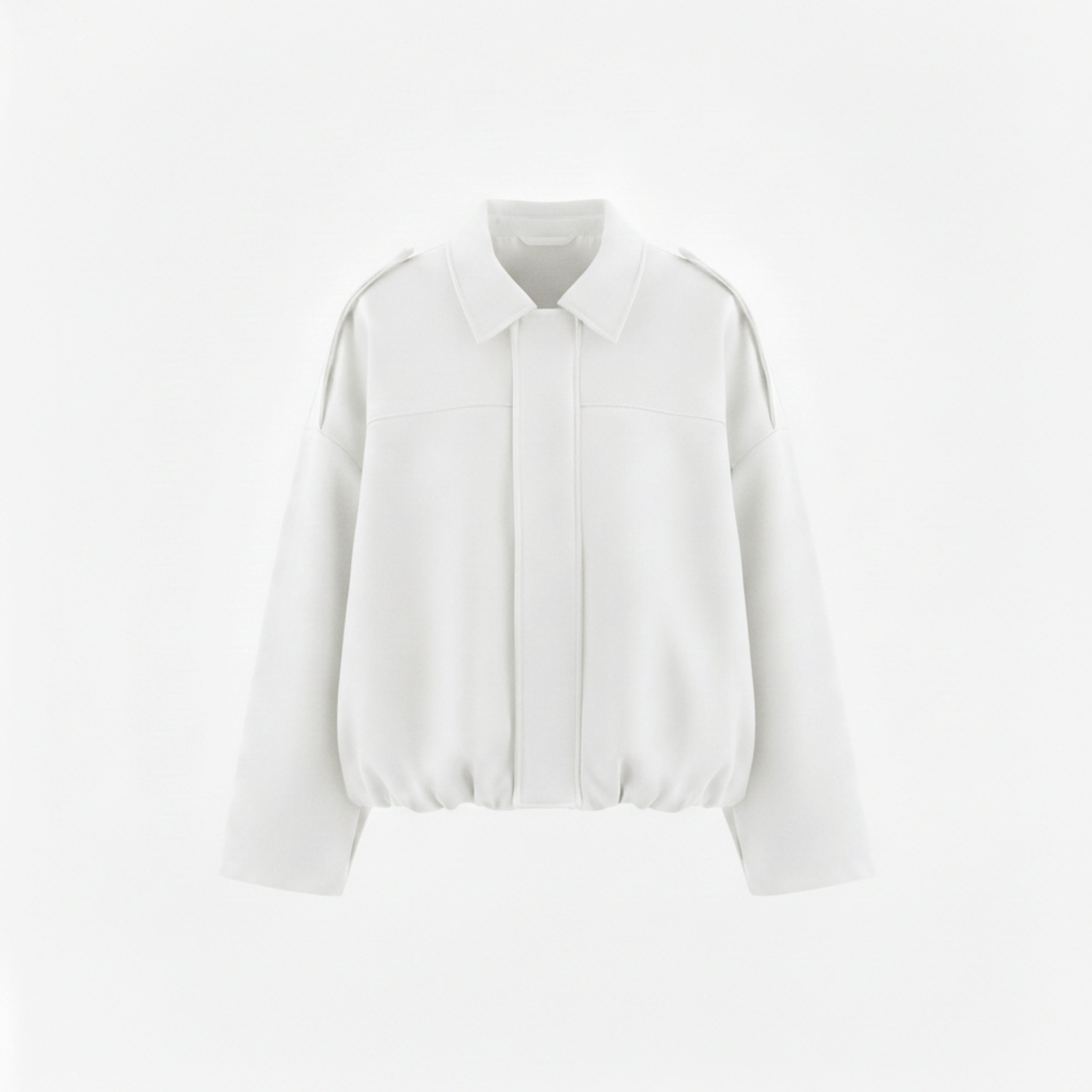 Polyester Bomber Jacket with Lapel Collar and Zipper Closure for Women