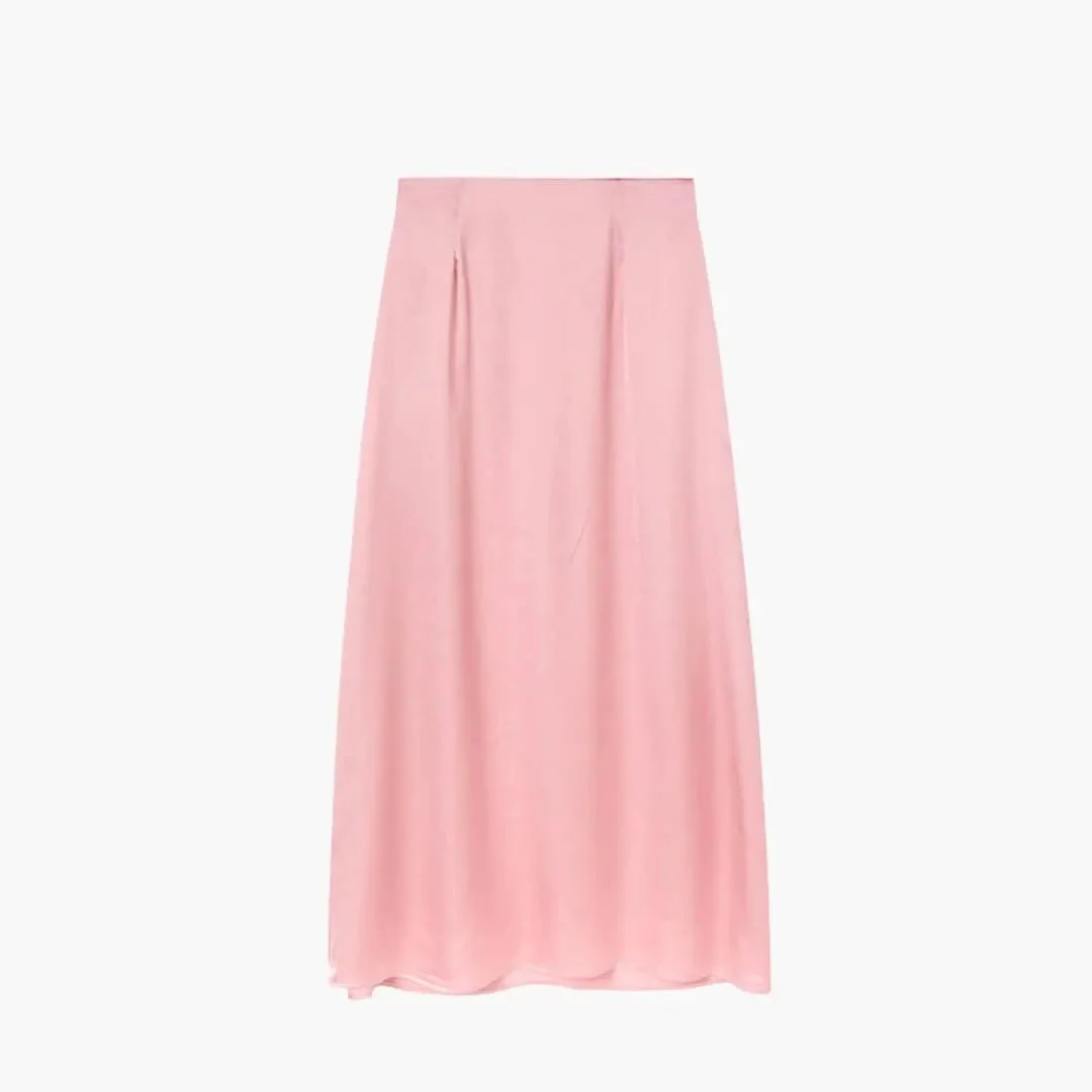 Long satin maxi skirt — high waist straight cut — evening wear