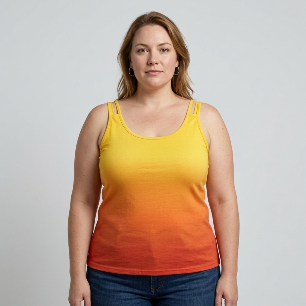 Plus size round neck tank top for women