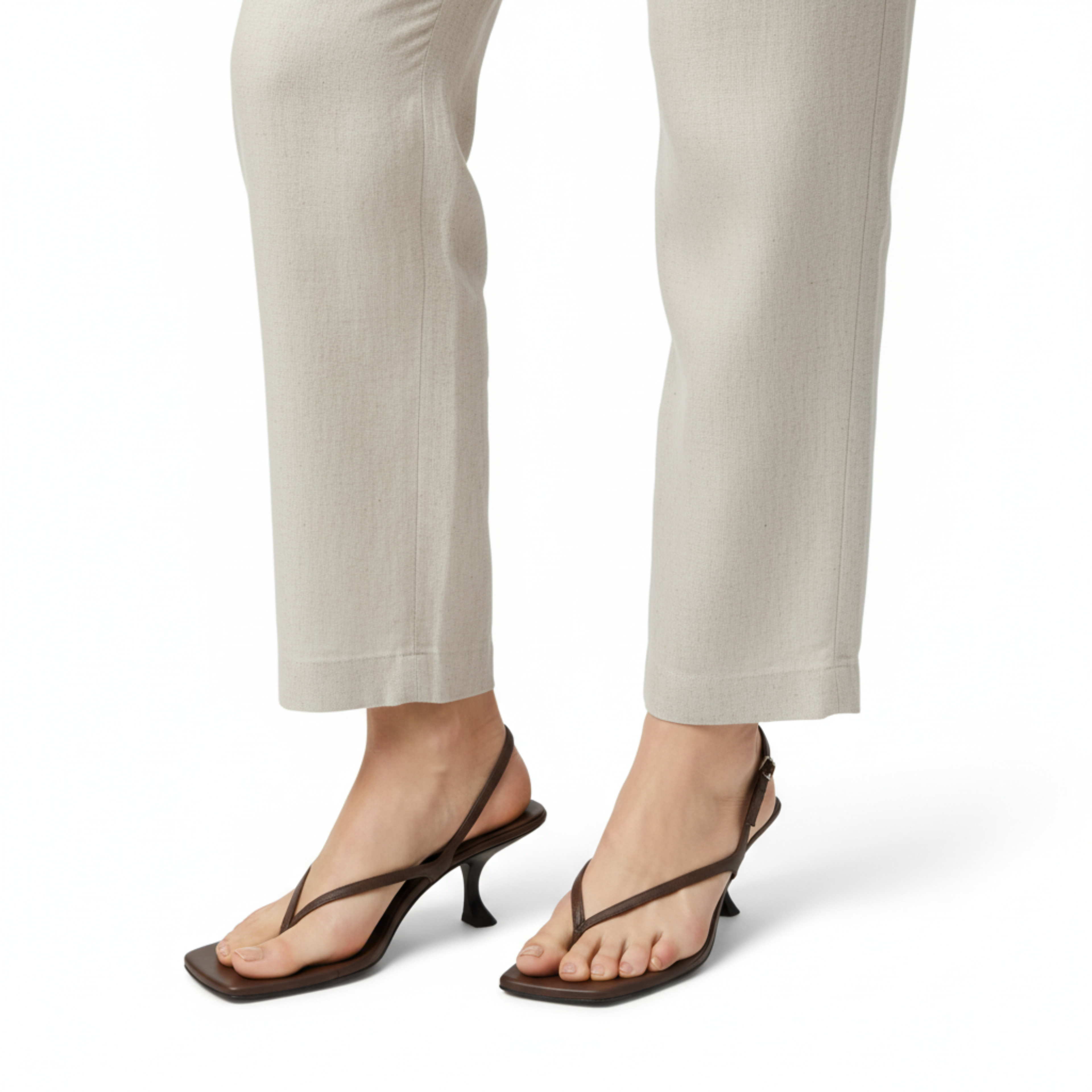 Low Heel Sandals with Back Strap and Square Toe for Women