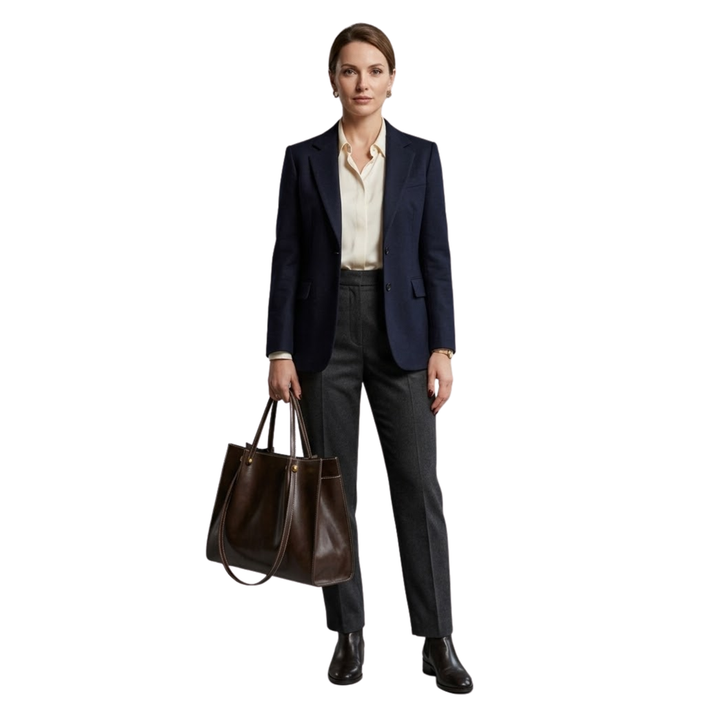 Vegan Leather Tote Bag with Zipper and Shoulder Strap for Women