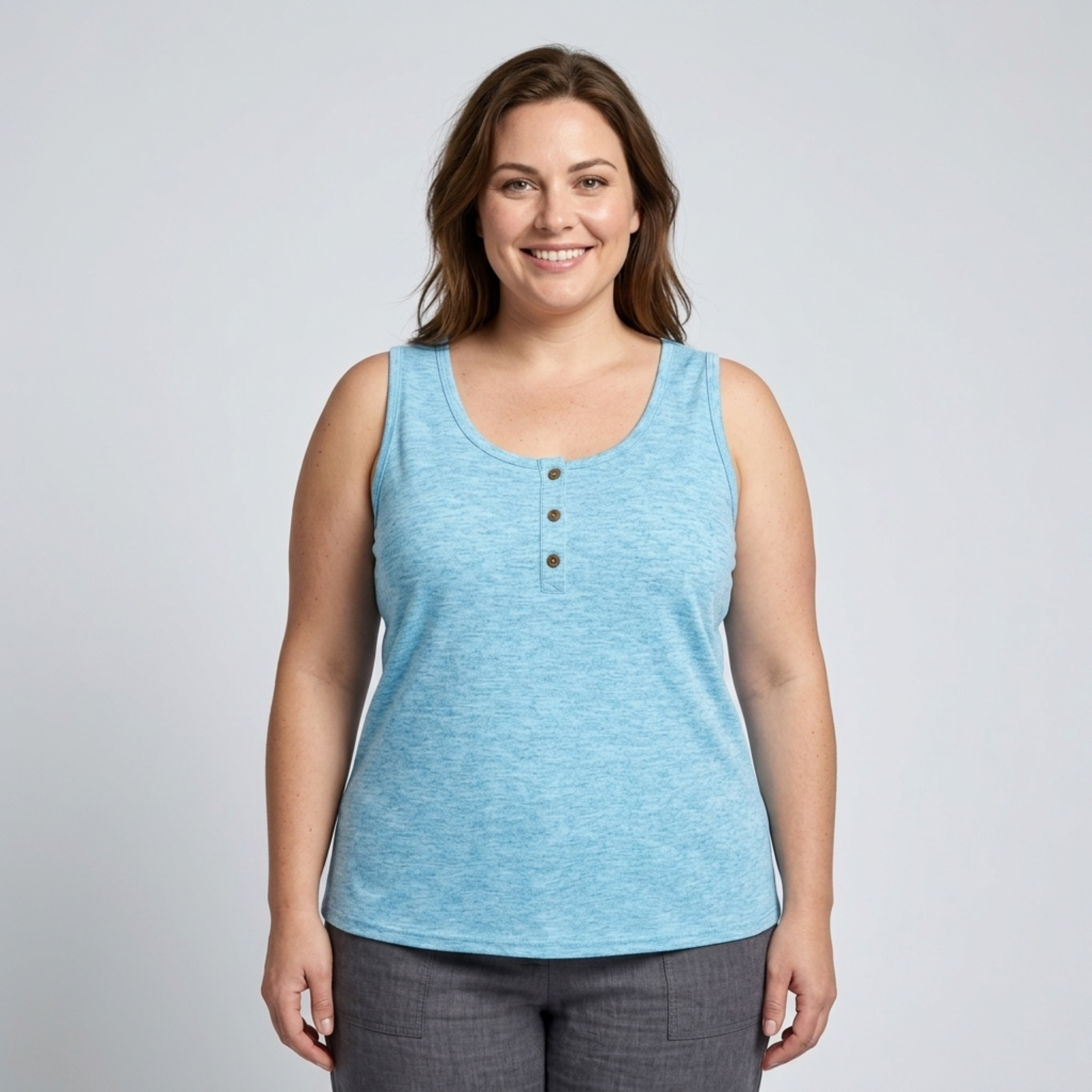 Plus size round neck tank top for women