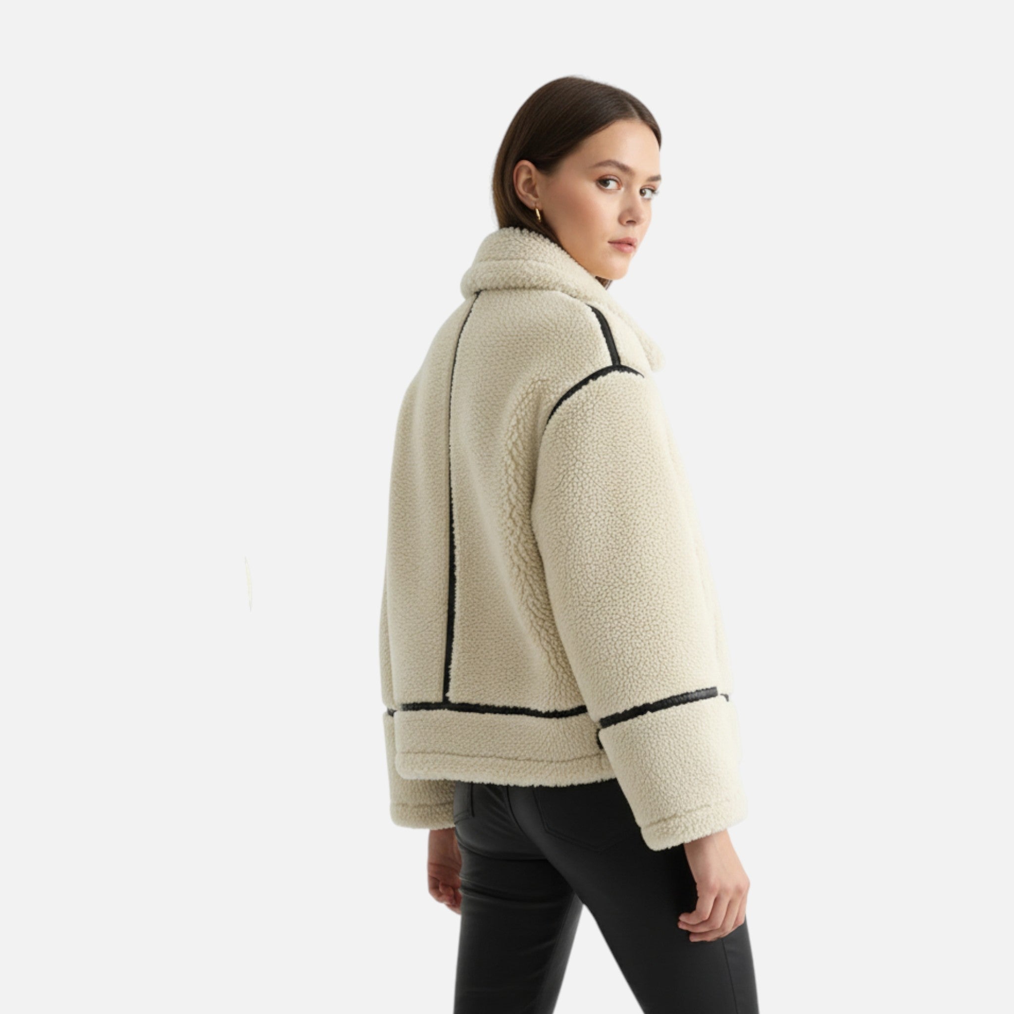 Ancienne Monde | Women's Aviator Jacket in Soft Faux Fur