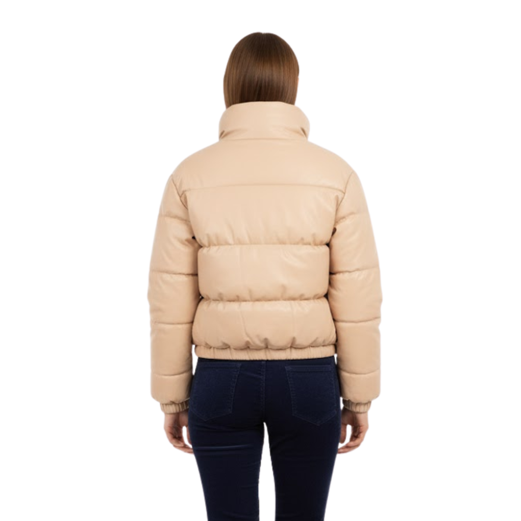 Elegant Thick and Warm Women's Winter Jacket in Faux Leather