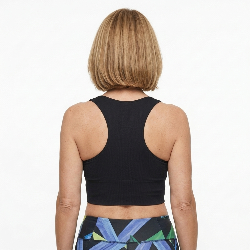 Short crop top for women with racerback — V-neck — summer