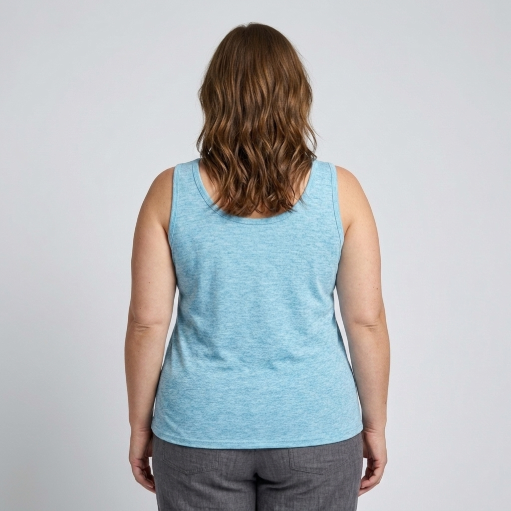 Plus size round neck tank top for women
