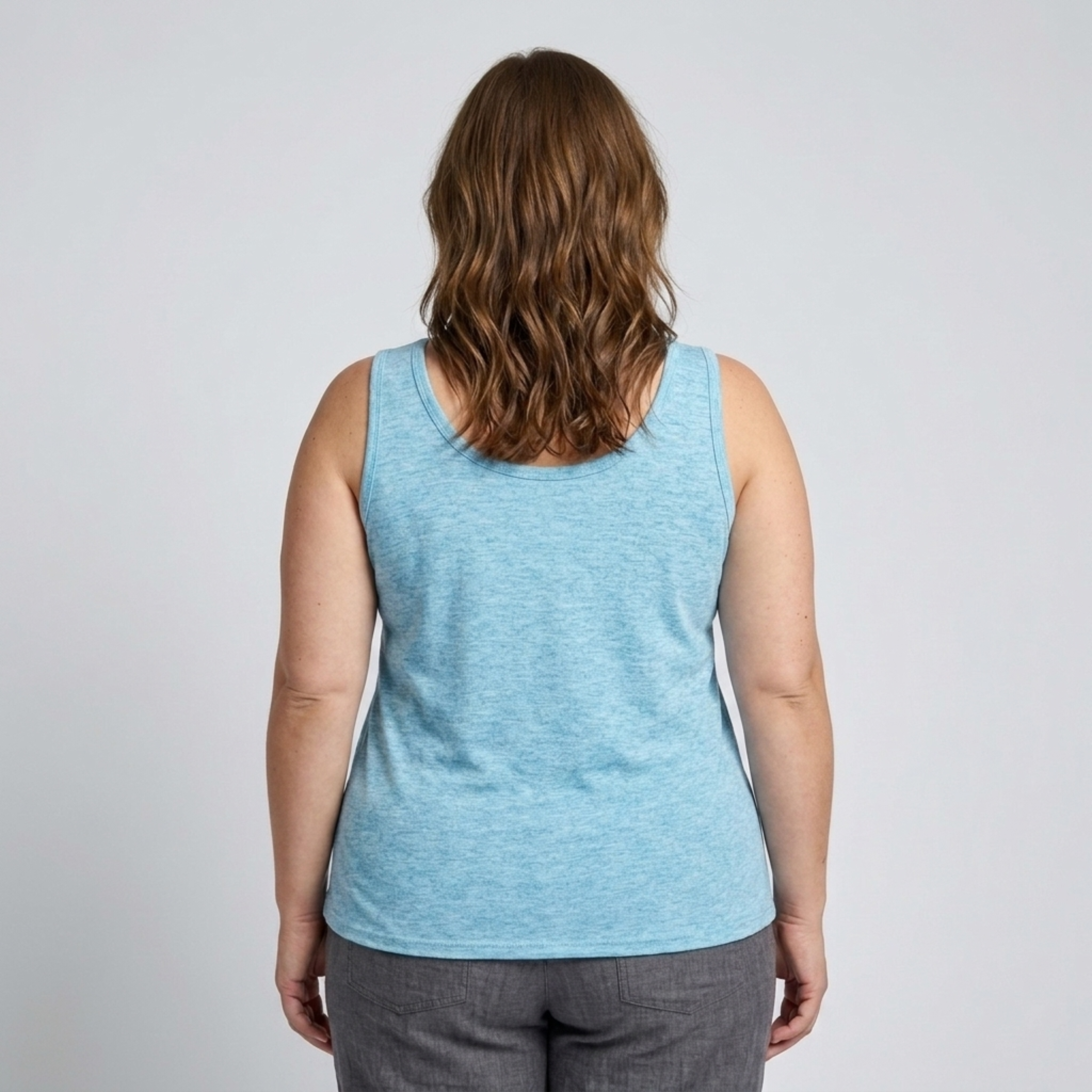 Plus size round neck tank top for women