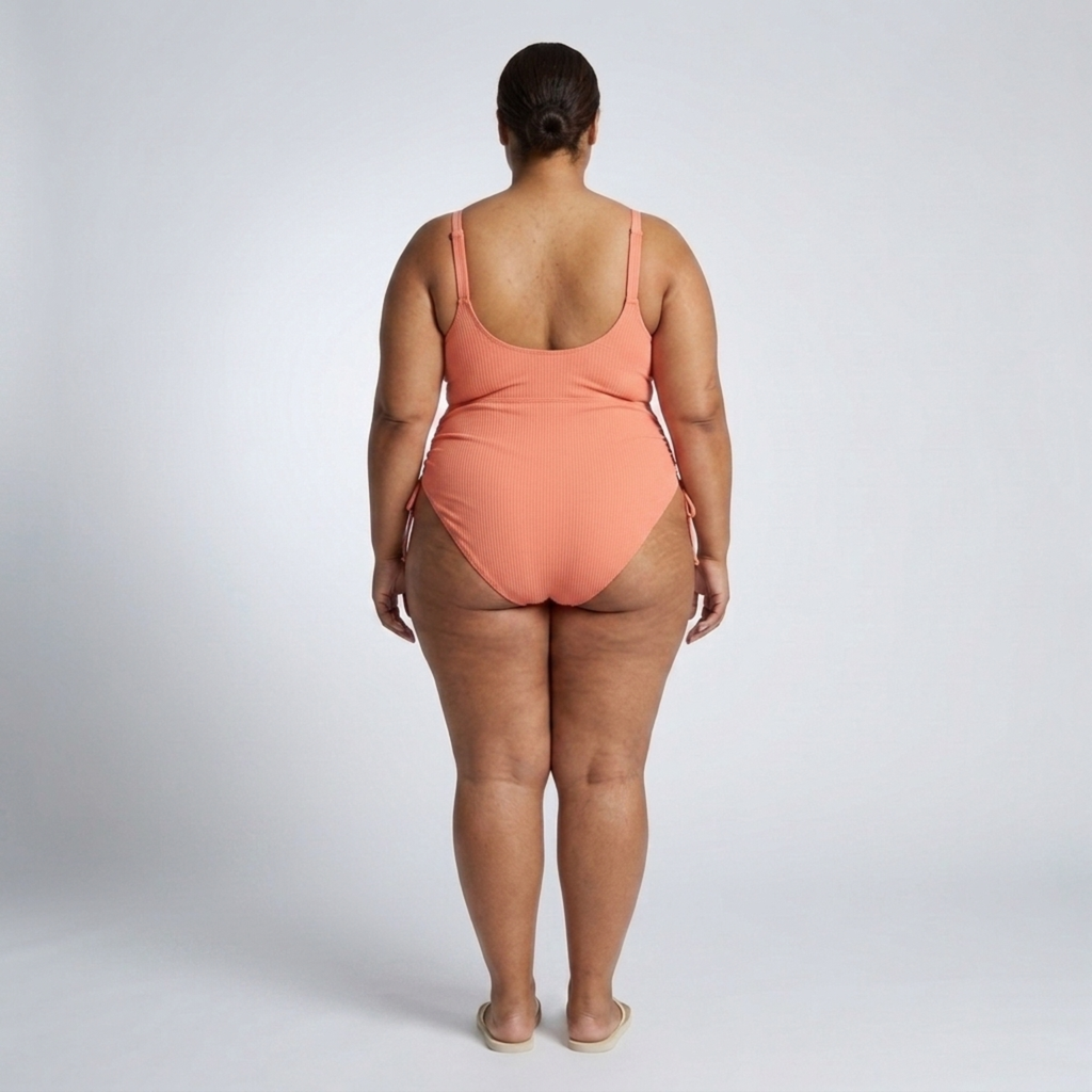 Plus Size One-Piece Swimsuit for Women with Cutout and Ruching
