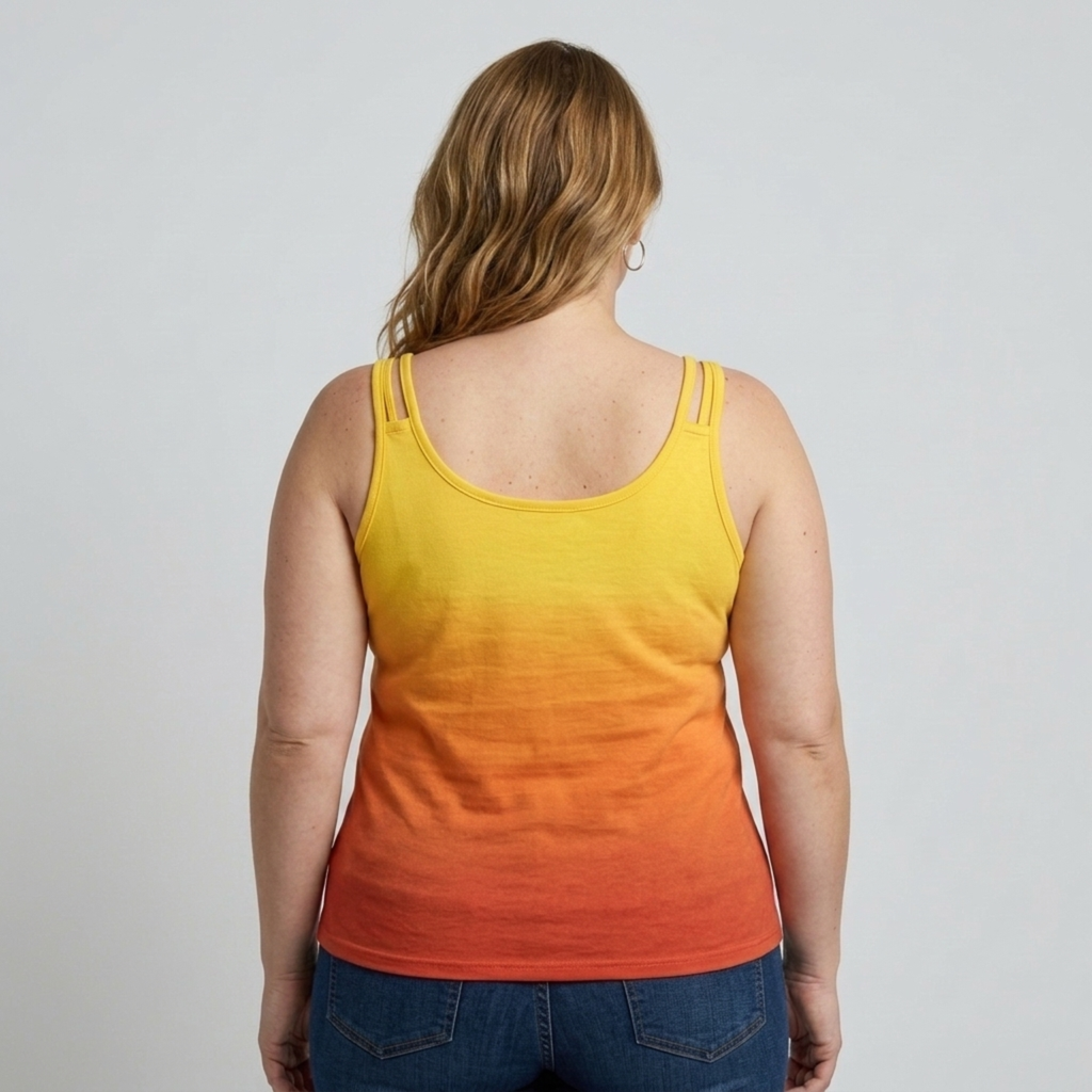 Plus size round neck tank top for women