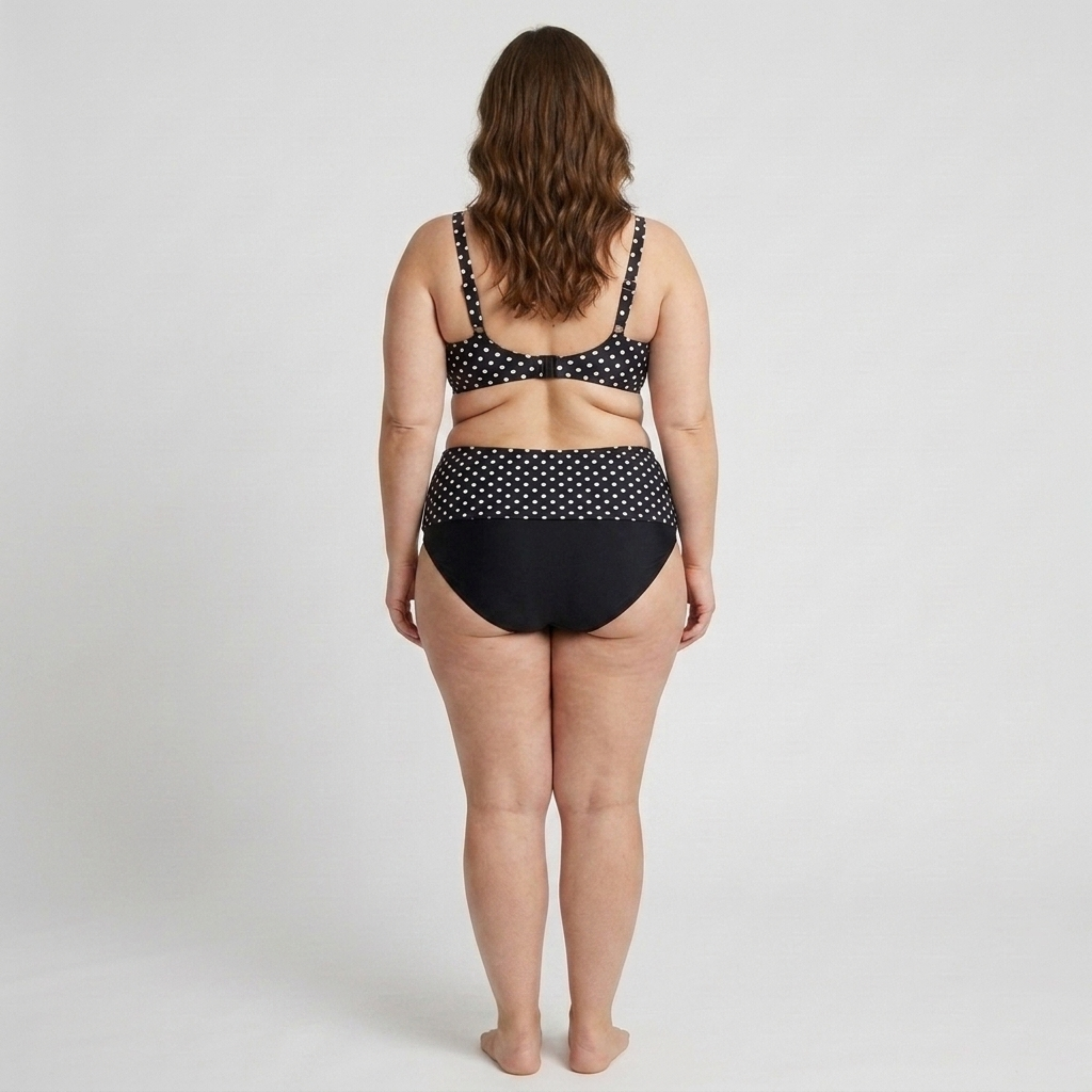 Plus Size Two-Piece Swimsuit for Women High-Waisted Polka Dot Bikini