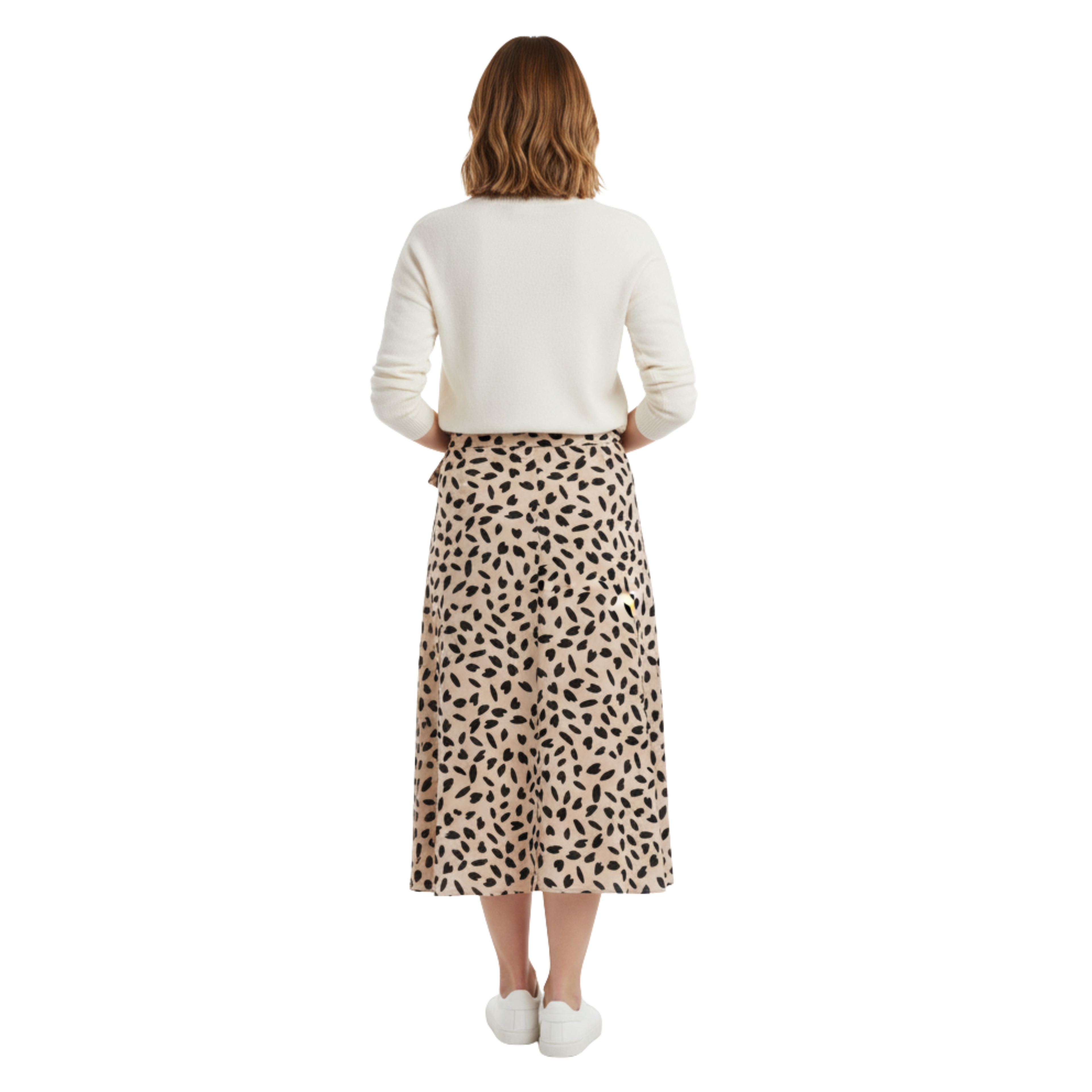 Bohemian high-waisted wrap skirt for women with side tie and asymmetrical hem