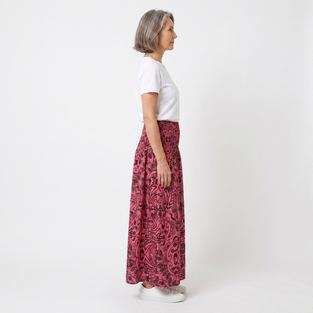 Bohemian long maxi skirt — elastic high waist — summer vacation