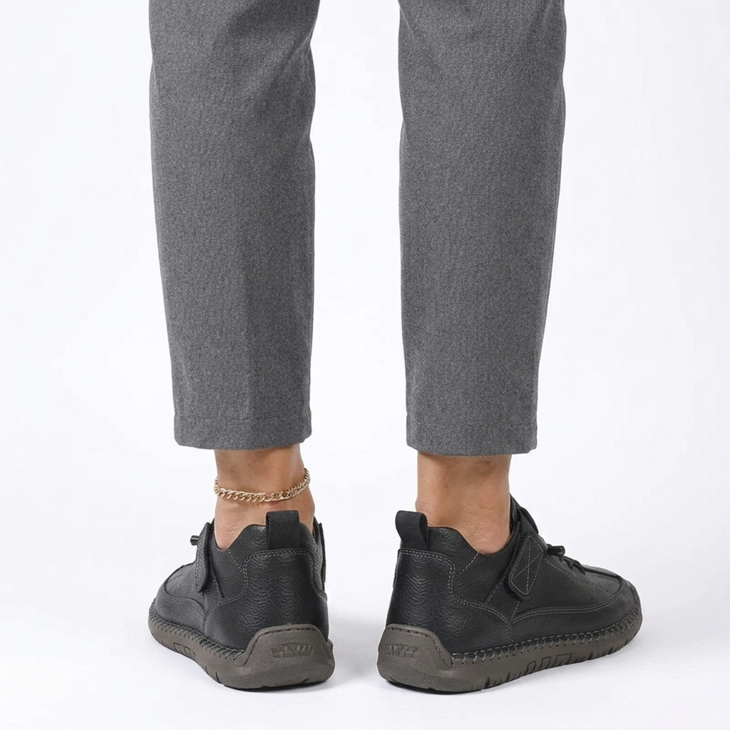 Women's comfort sneakers — laces and topstitching — casual style