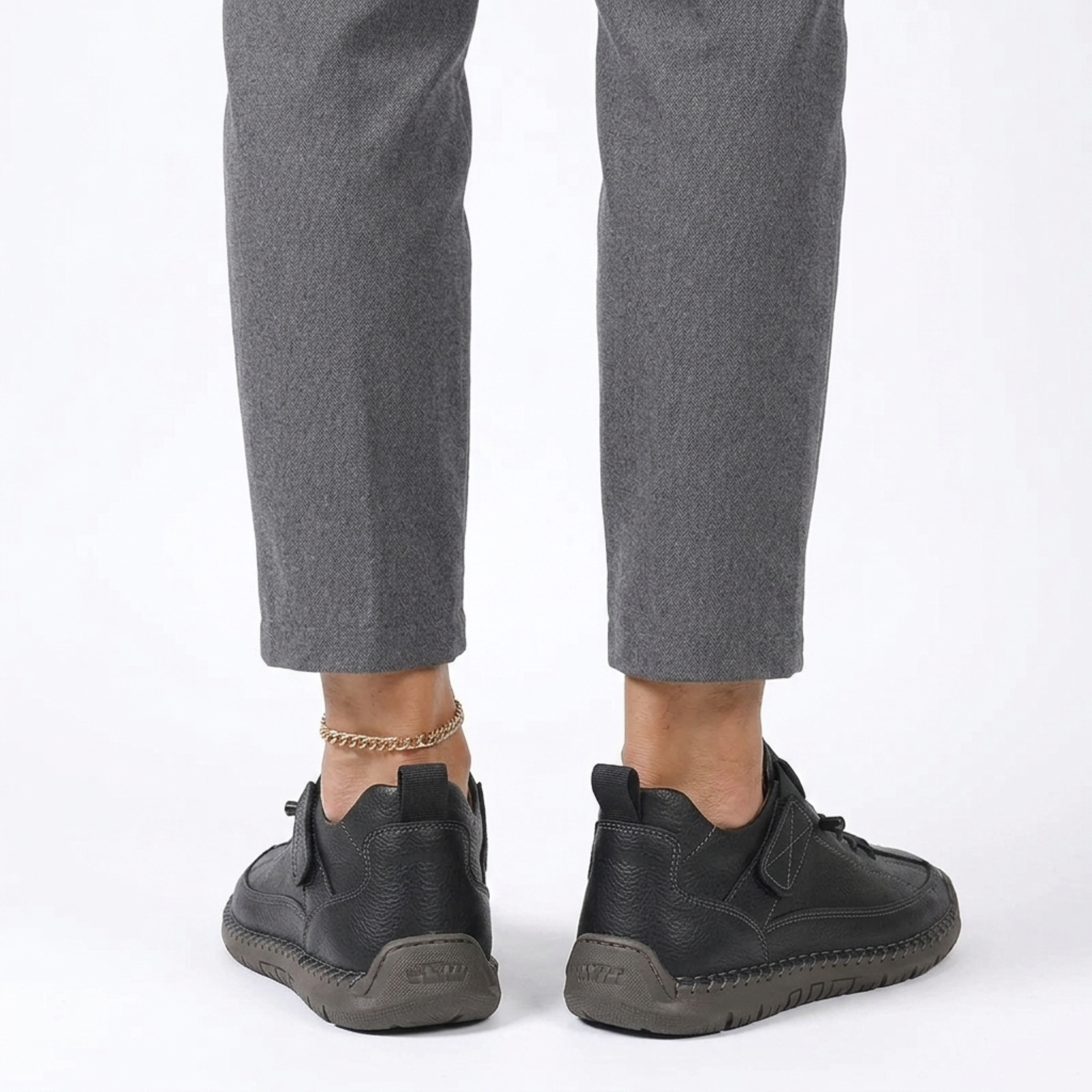 Women's comfort sneakers — laces and topstitching — casual style