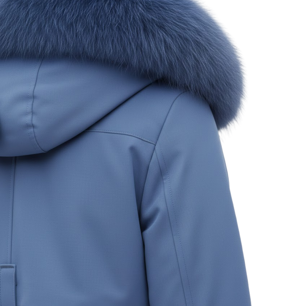 Women's Long Thickened and Warm Parka with Wool Lining and Fur Hood