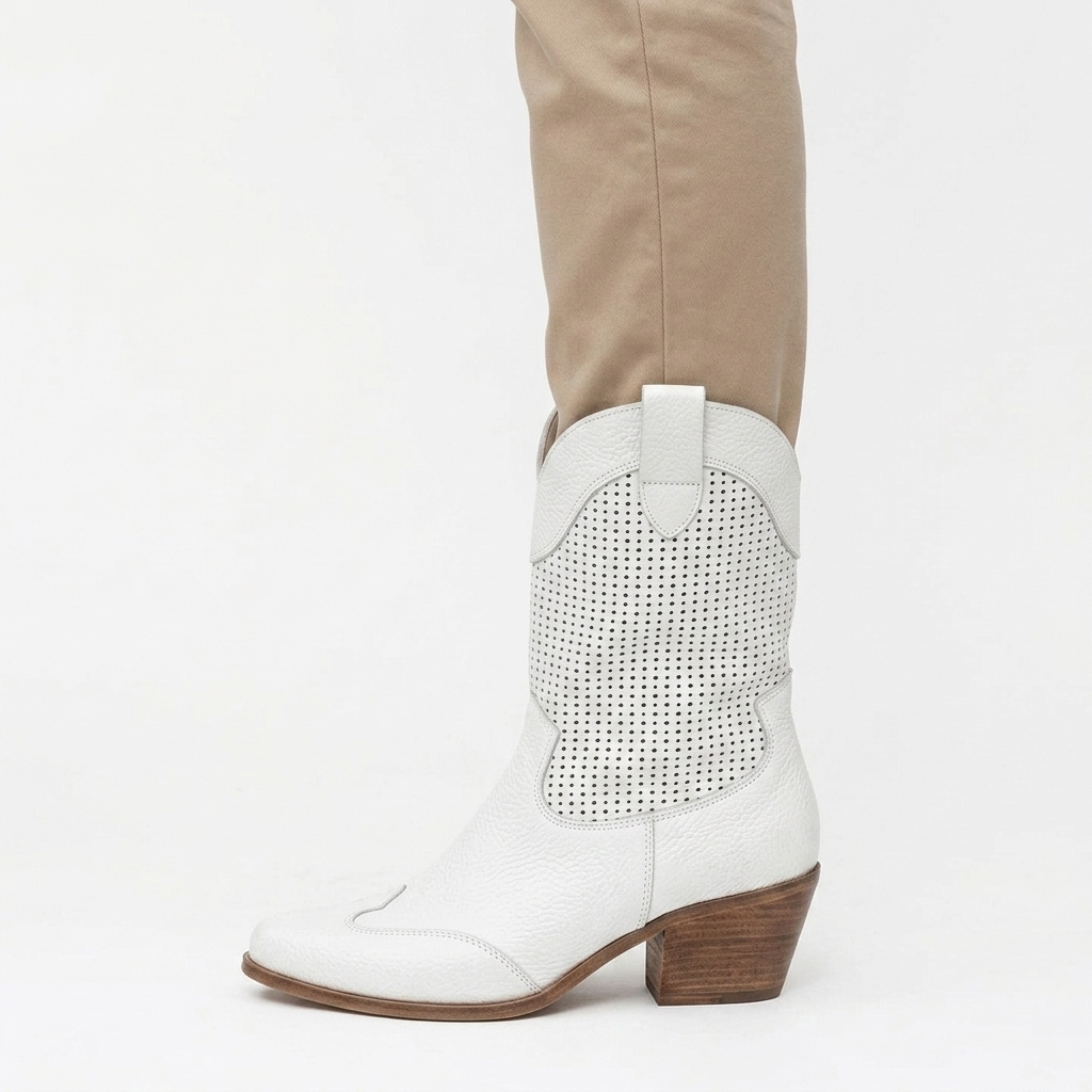 Women's cowboy ankle boots — leather — mid-calf — daily use