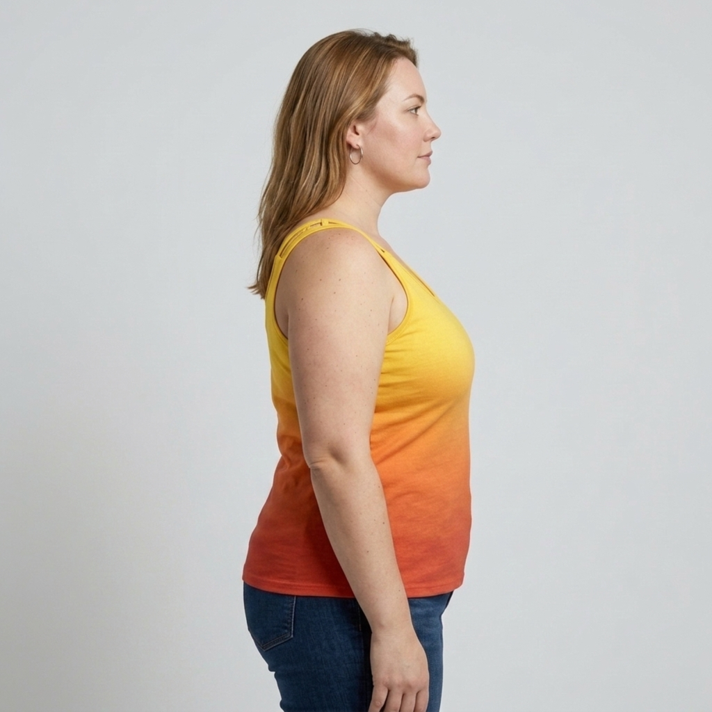 Plus size round neck tank top for women