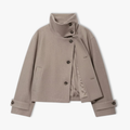 Loose and Casual Women's Coat with Long Sleeves, Buckle, and Stand-up Collar