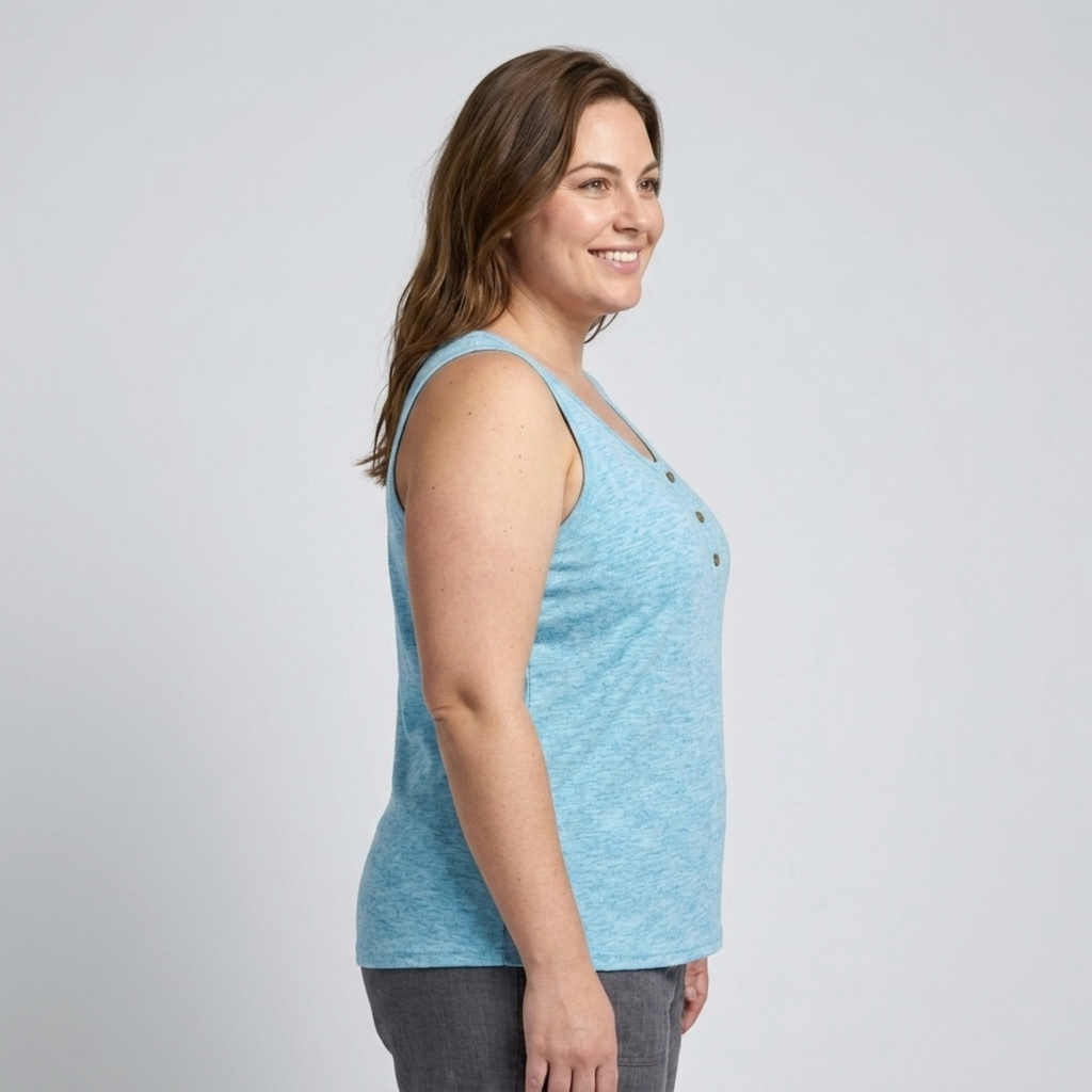 Plus size round neck tank top for women