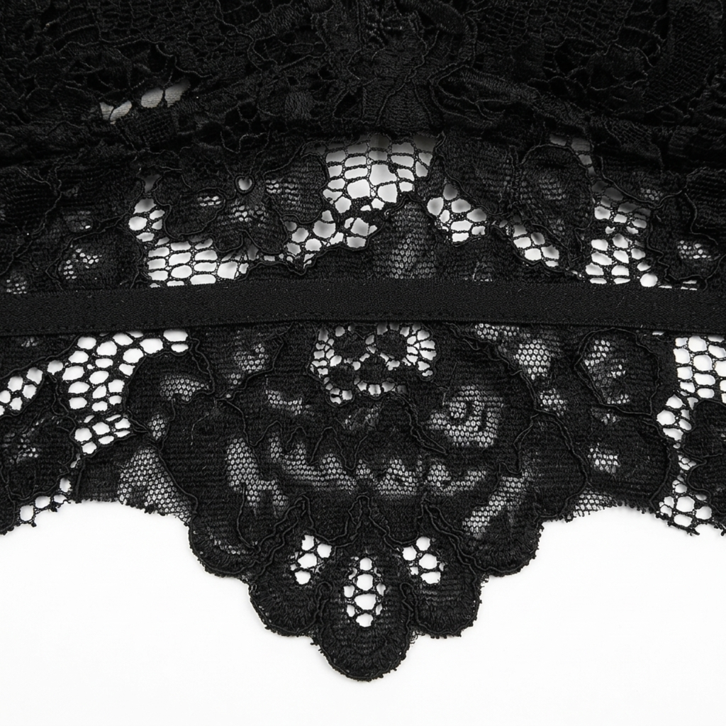 Short lace crop top for women — V-neck — chic look