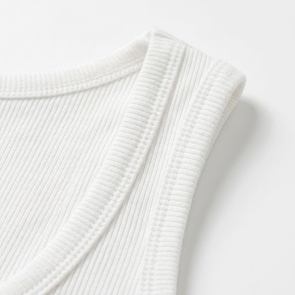 Women's cropped tank top — ribbed knit — square neckline — beach and vacation