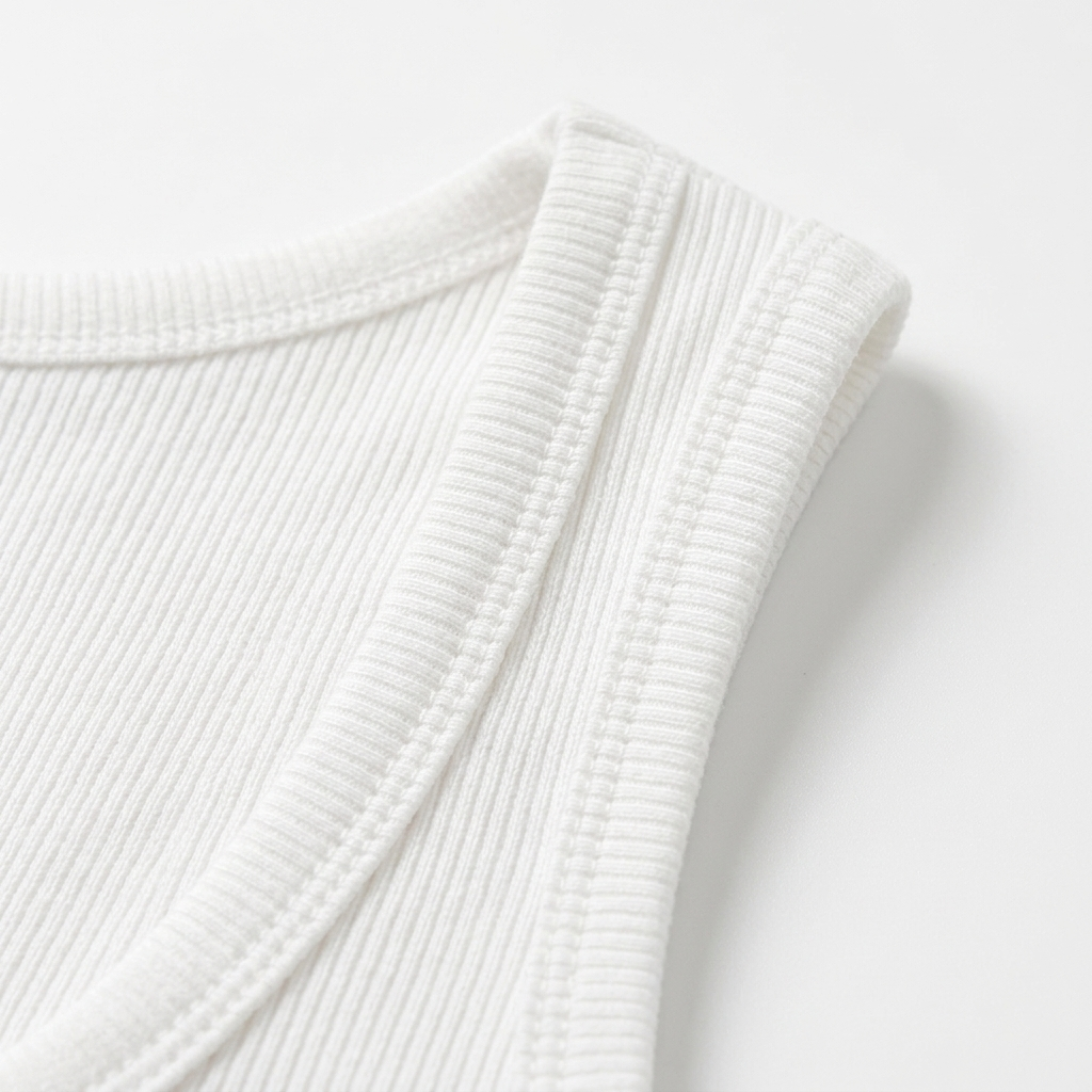 Women's cropped tank top — ribbed knit — square neckline — beach and vacation