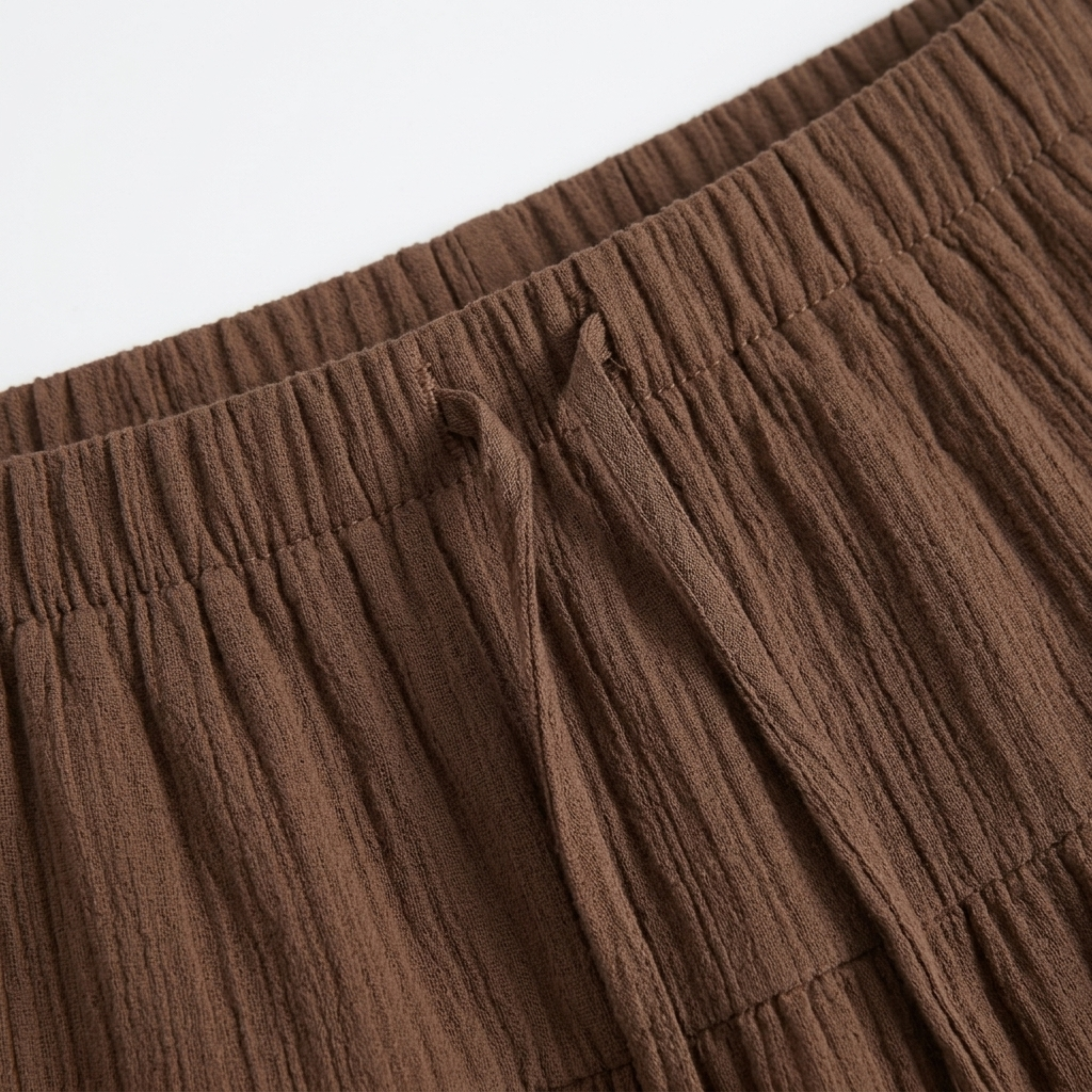 Plus size long skirt for women with panels and drawstring