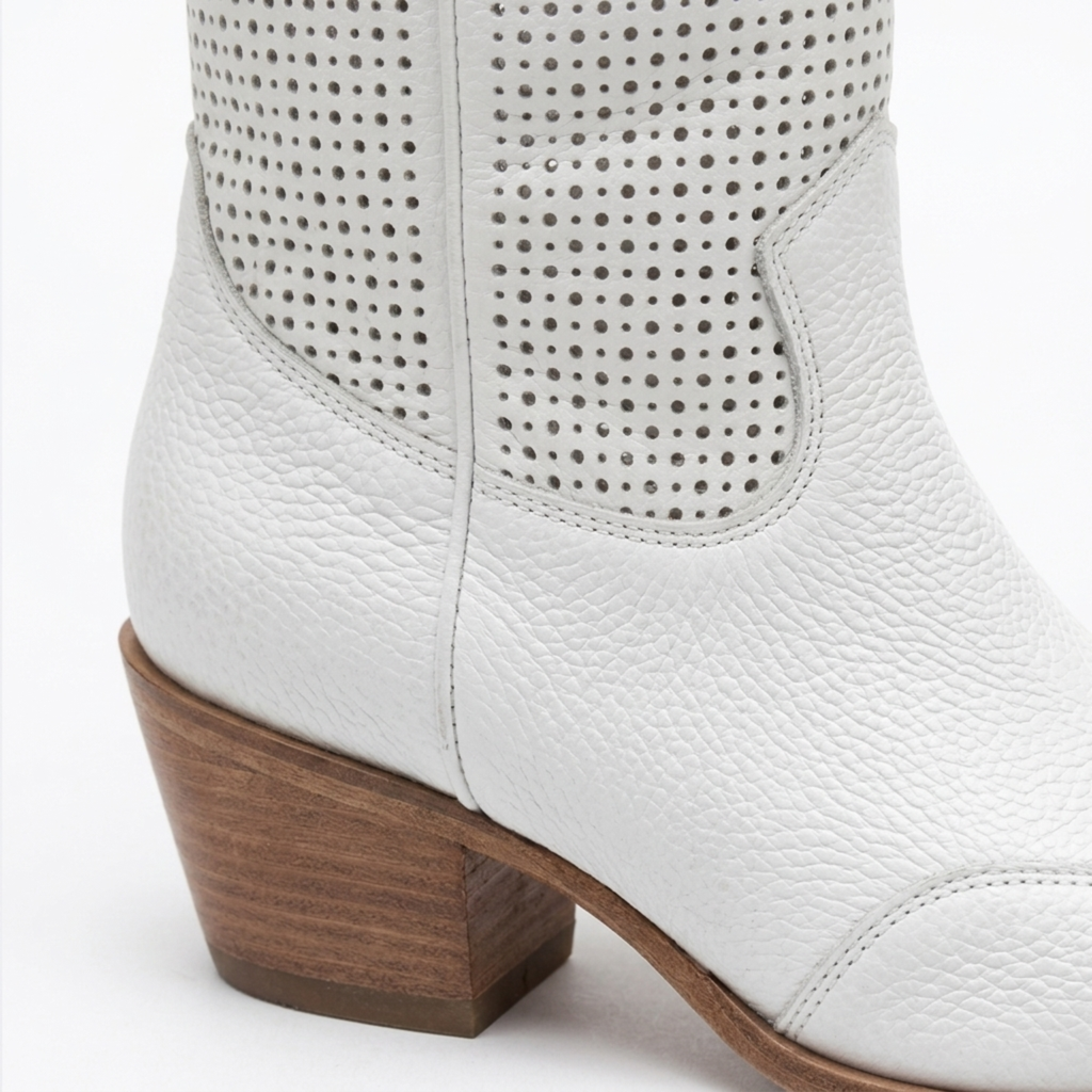 Women's cowboy ankle boots — leather — mid-calf — daily use