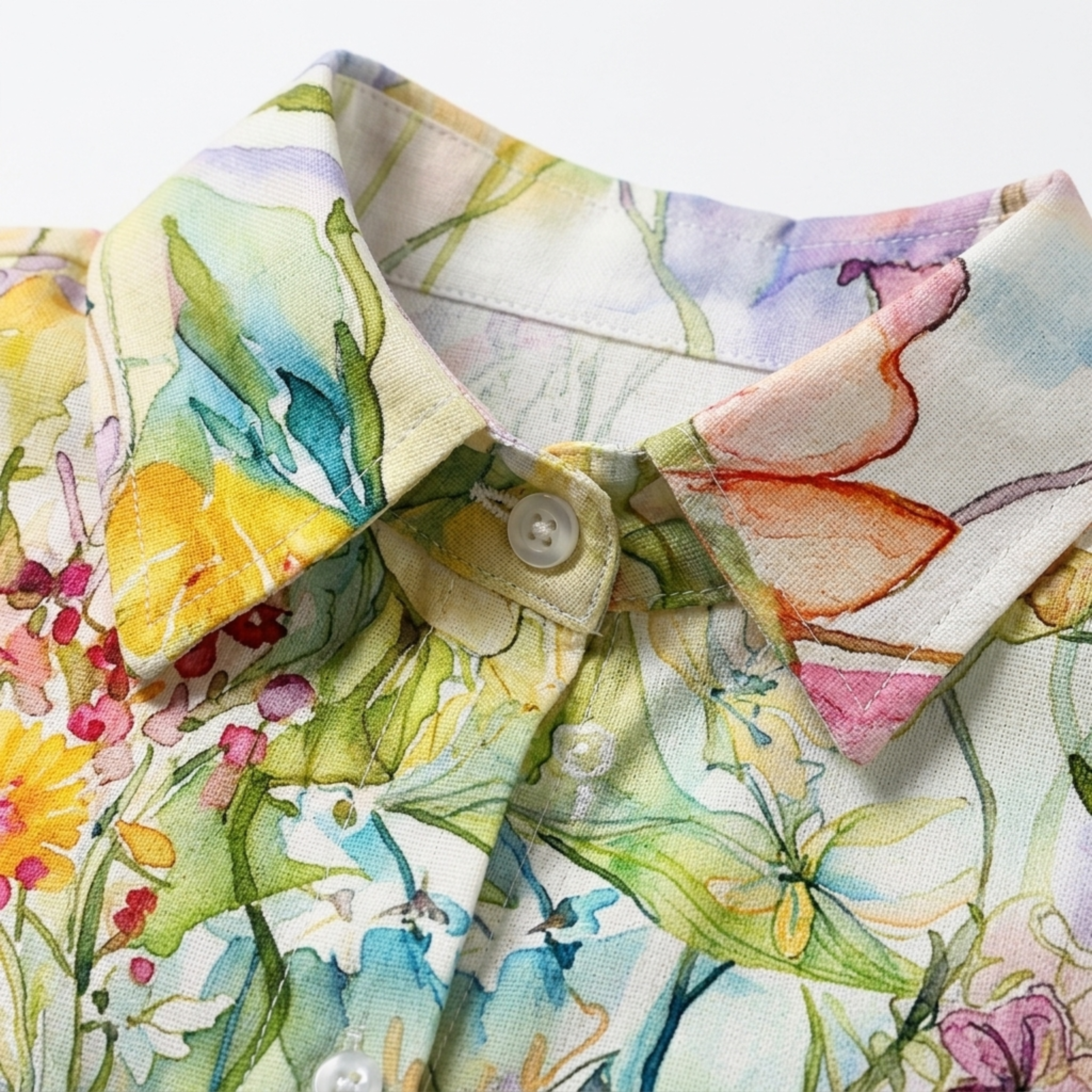 Plus size floral print long sleeve blouse for women
