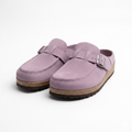 Microfiber Clogs for Women with Adjustable Buckle and Rubber Sole
