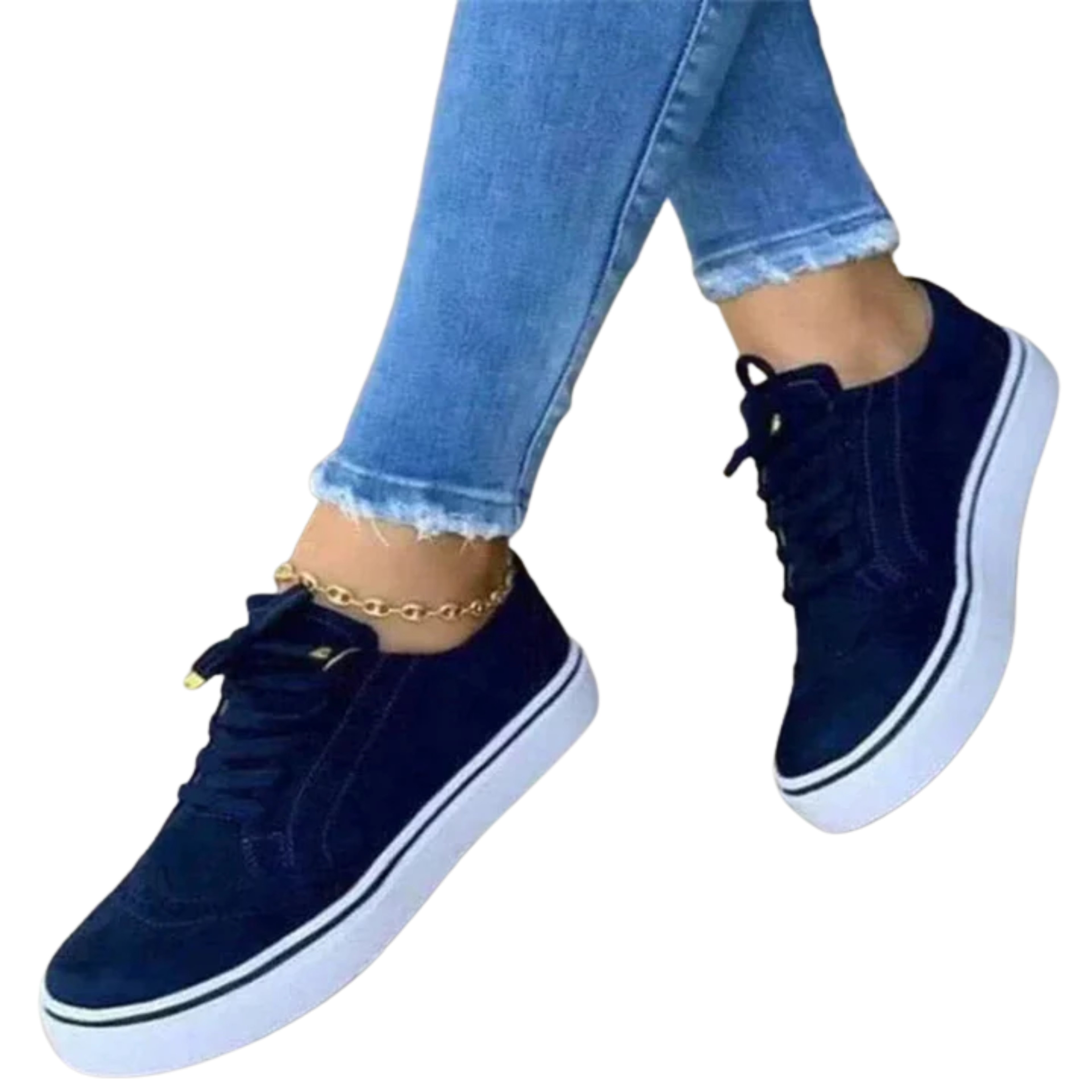 Women's walking shoes — wedge sole and floral toe — casual