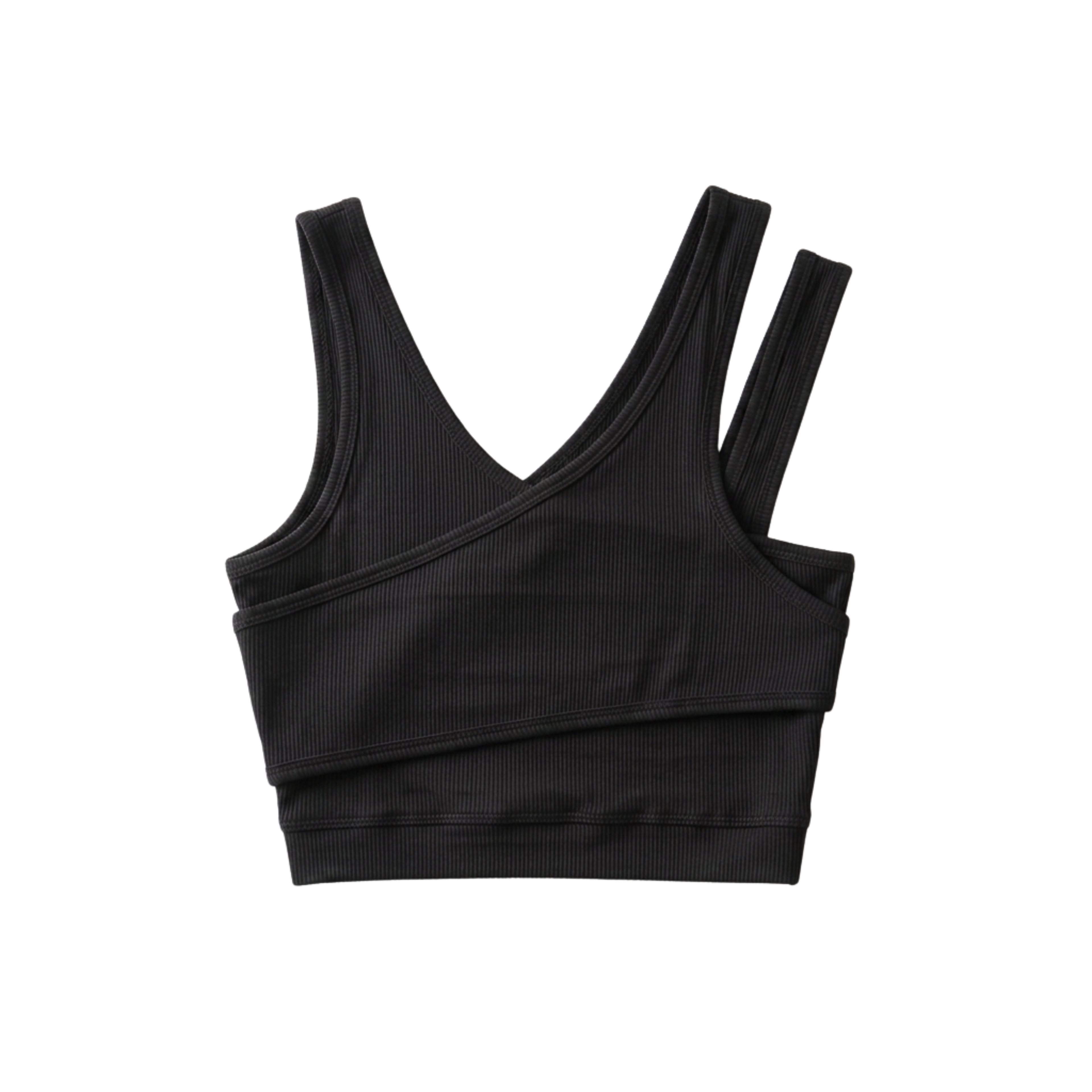 Short crop tank top — V-neck — bohemian style