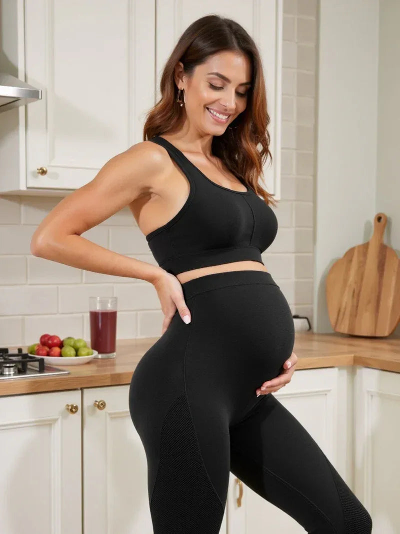 Maternity leggings with abdominal support