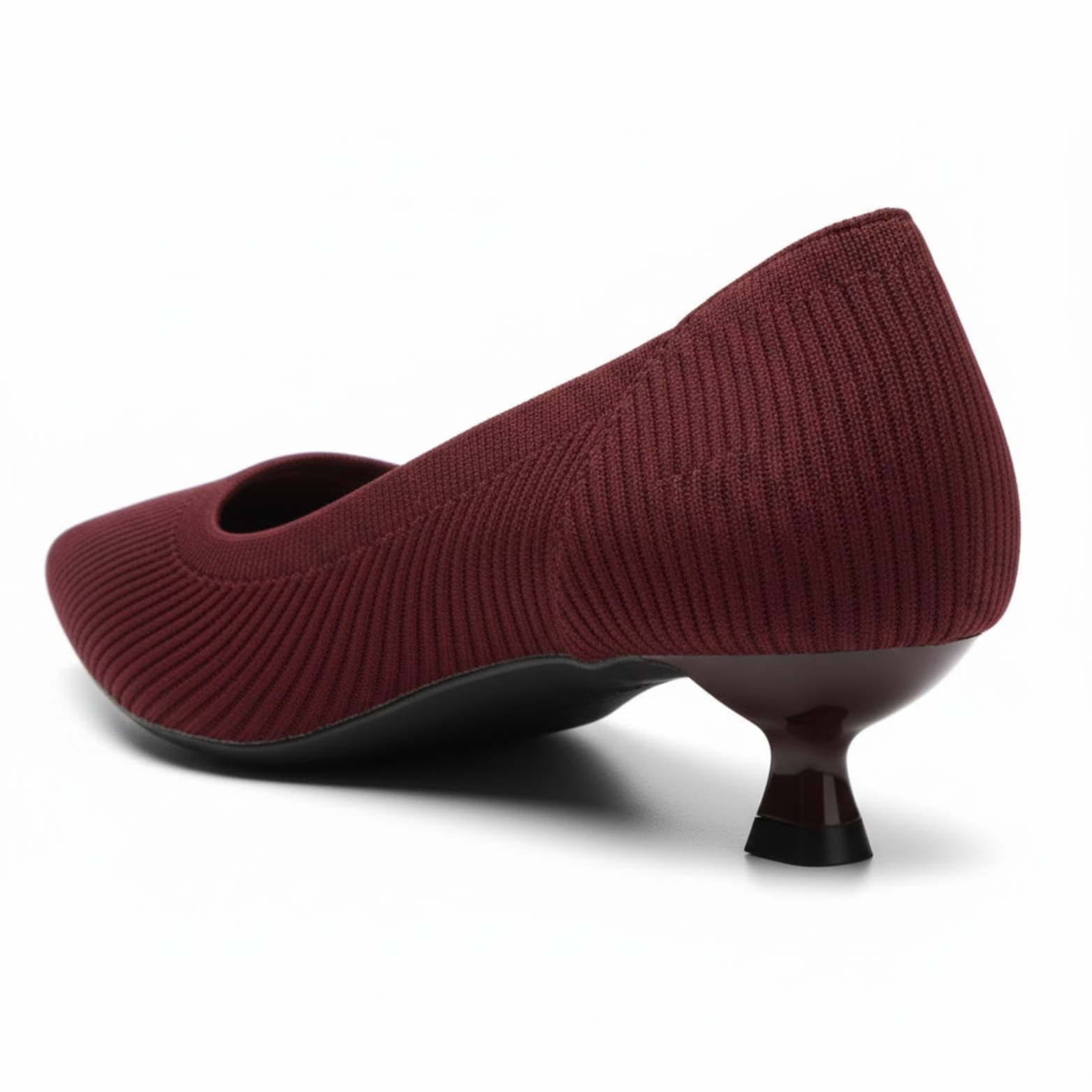 Pointed toe mesh pumps for women with small kitten heel