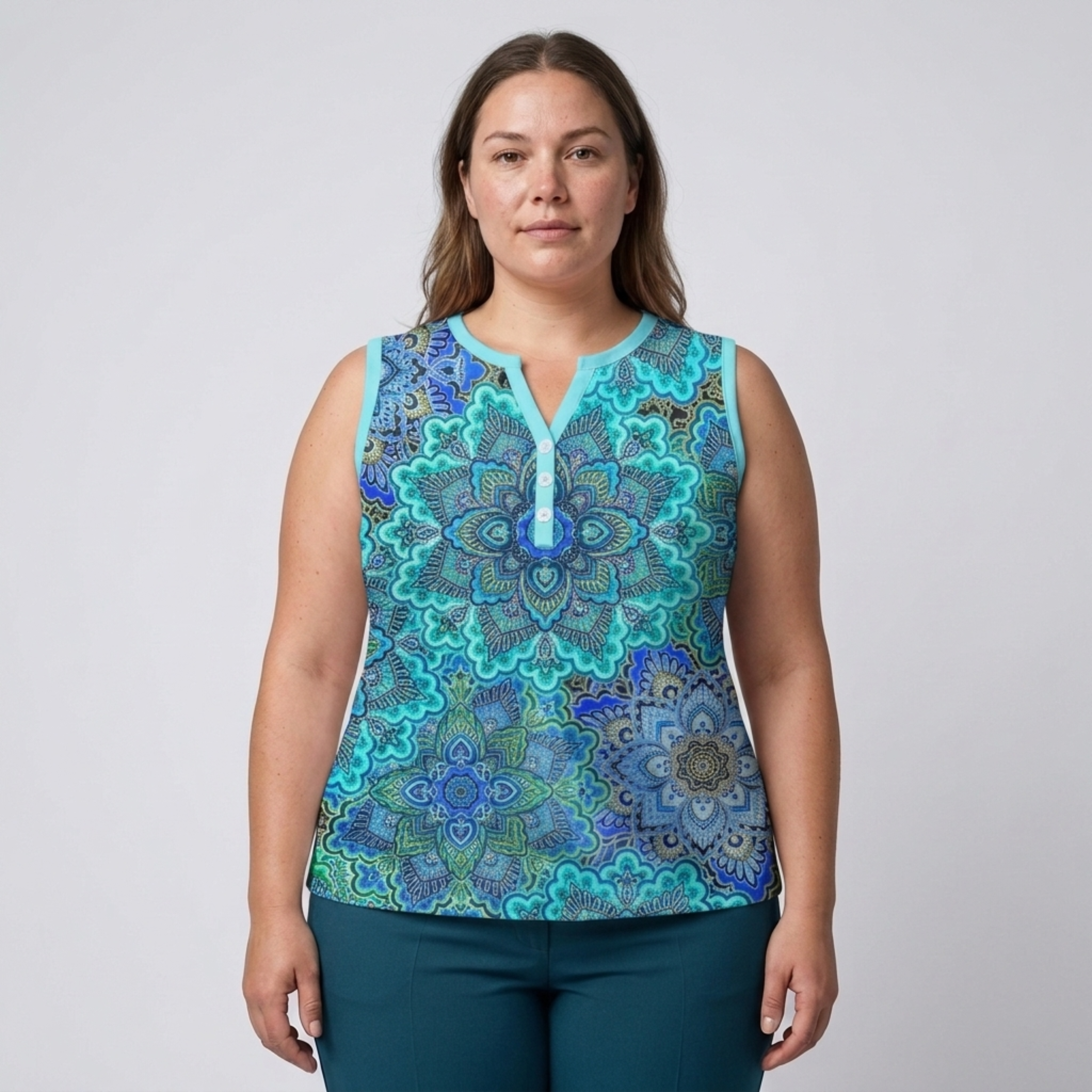 Plus size V-neck tank top for women