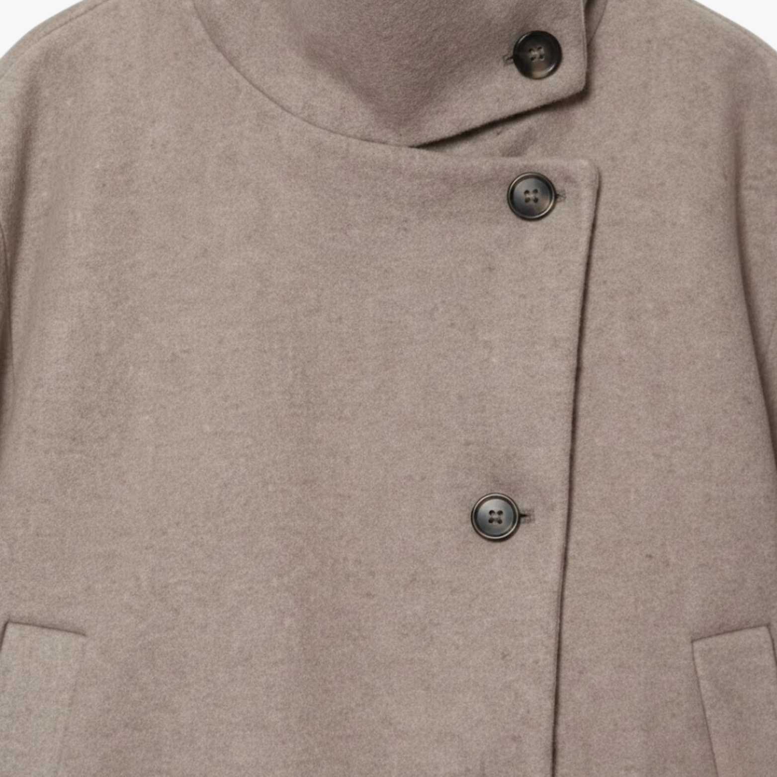 Loose and Casual Women's Coat with Long Sleeves, Buckle, and Stand-up Collar