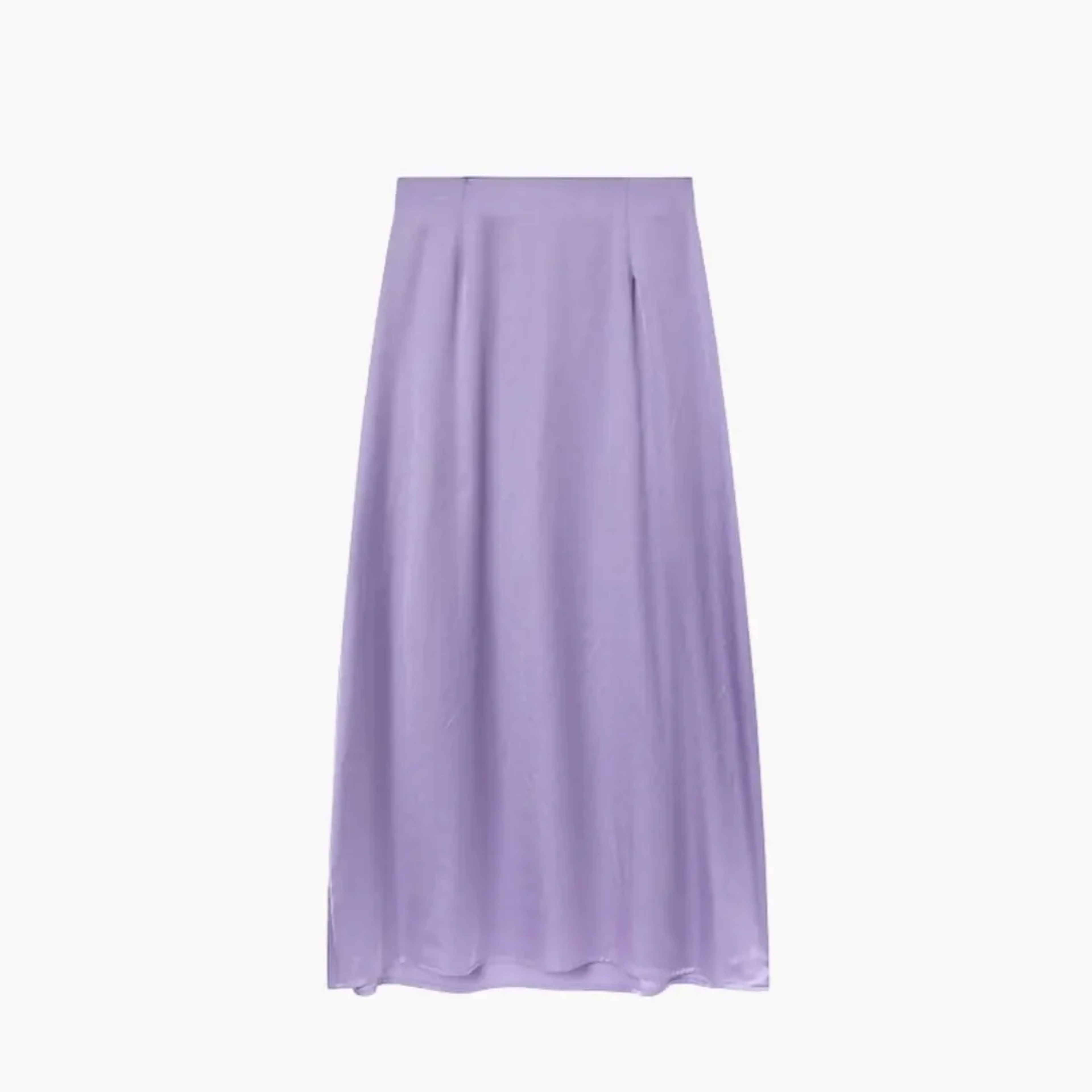 Long satin maxi skirt — high waist straight cut — evening wear