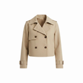 Short trench coat for women with double-breasted vintage and elegant style