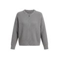 Knitted zip-up sweater jacket for women with round neck, casual vintage style