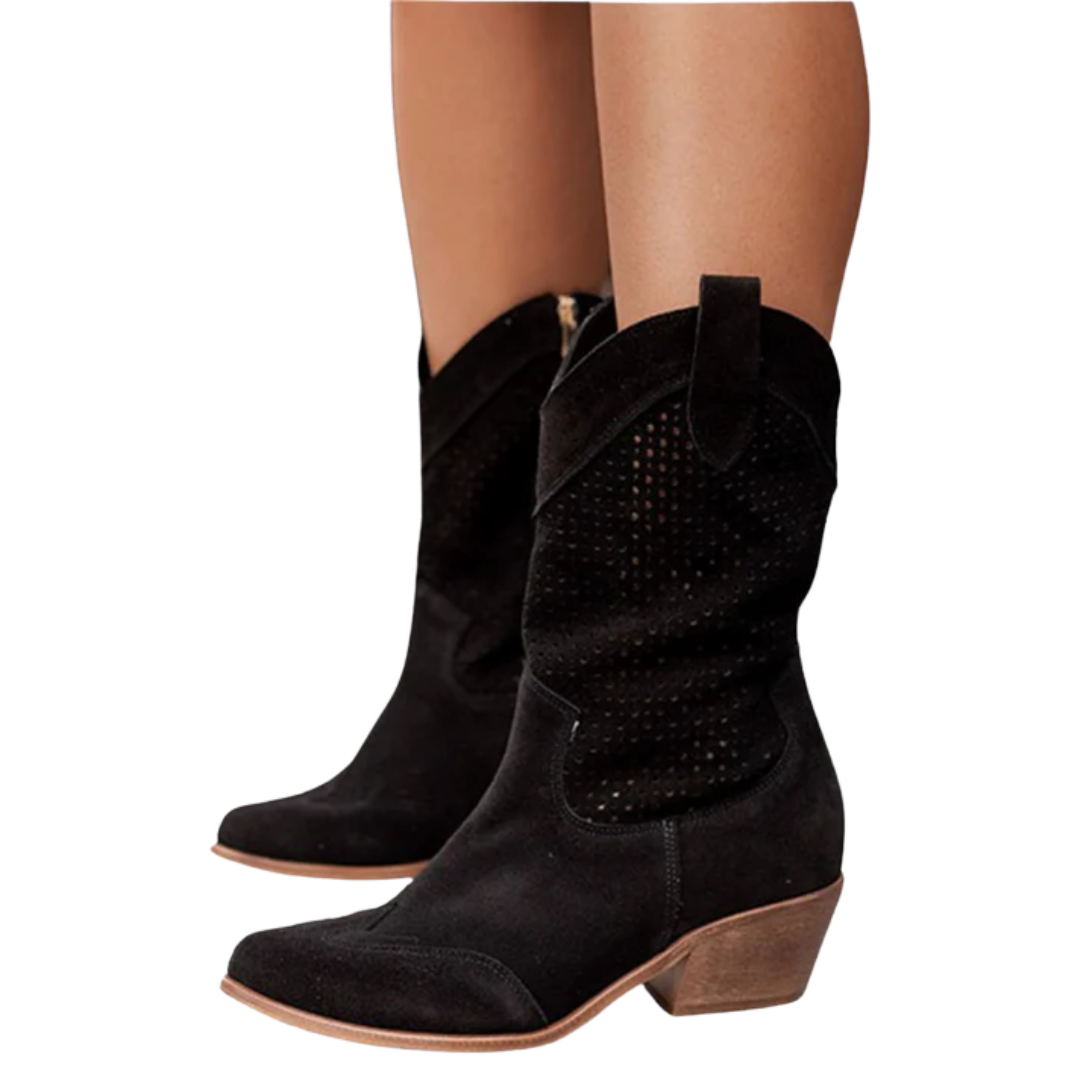 Women's cowboy ankle boots — leather — mid-calf — daily use