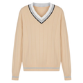 Women's knitted twisted stitch buttoned vest with warm elegant casual V-neck collar